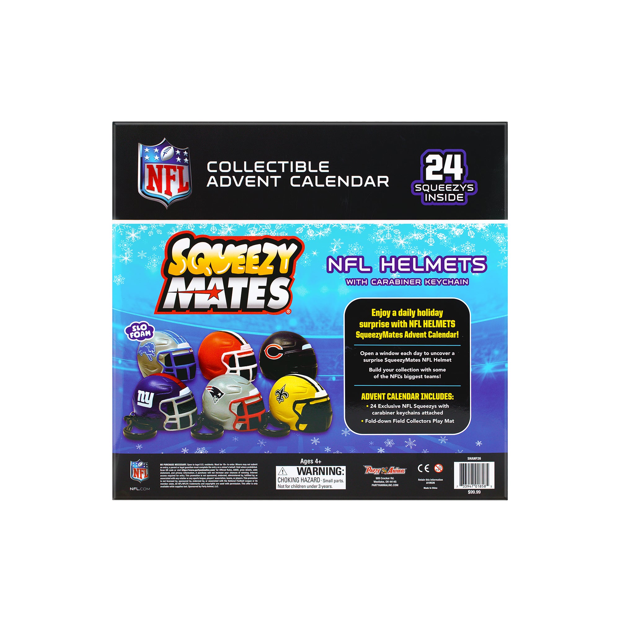 Calendrier de l'Avent 2026 des casques NFL SqueezyMates