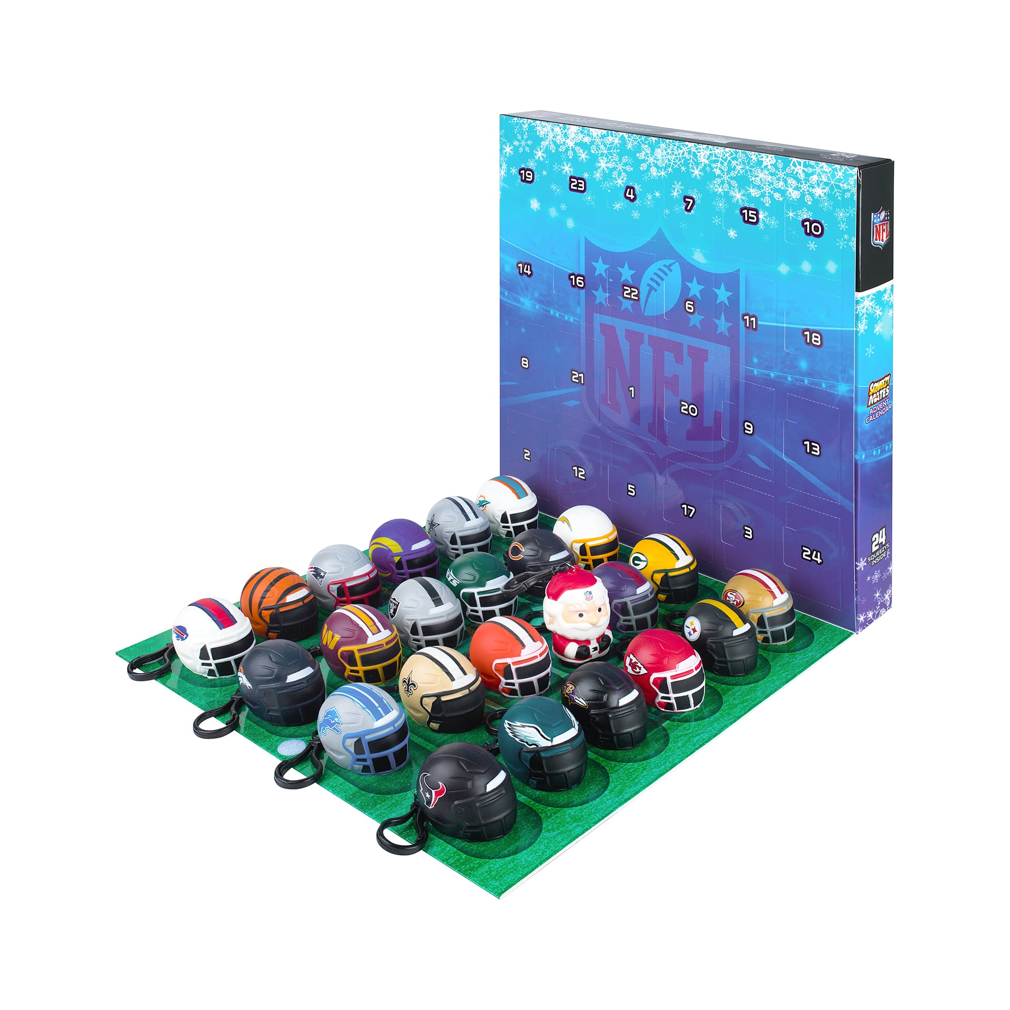 Calendrier de l'Avent 2026 des casques NFL SqueezyMates