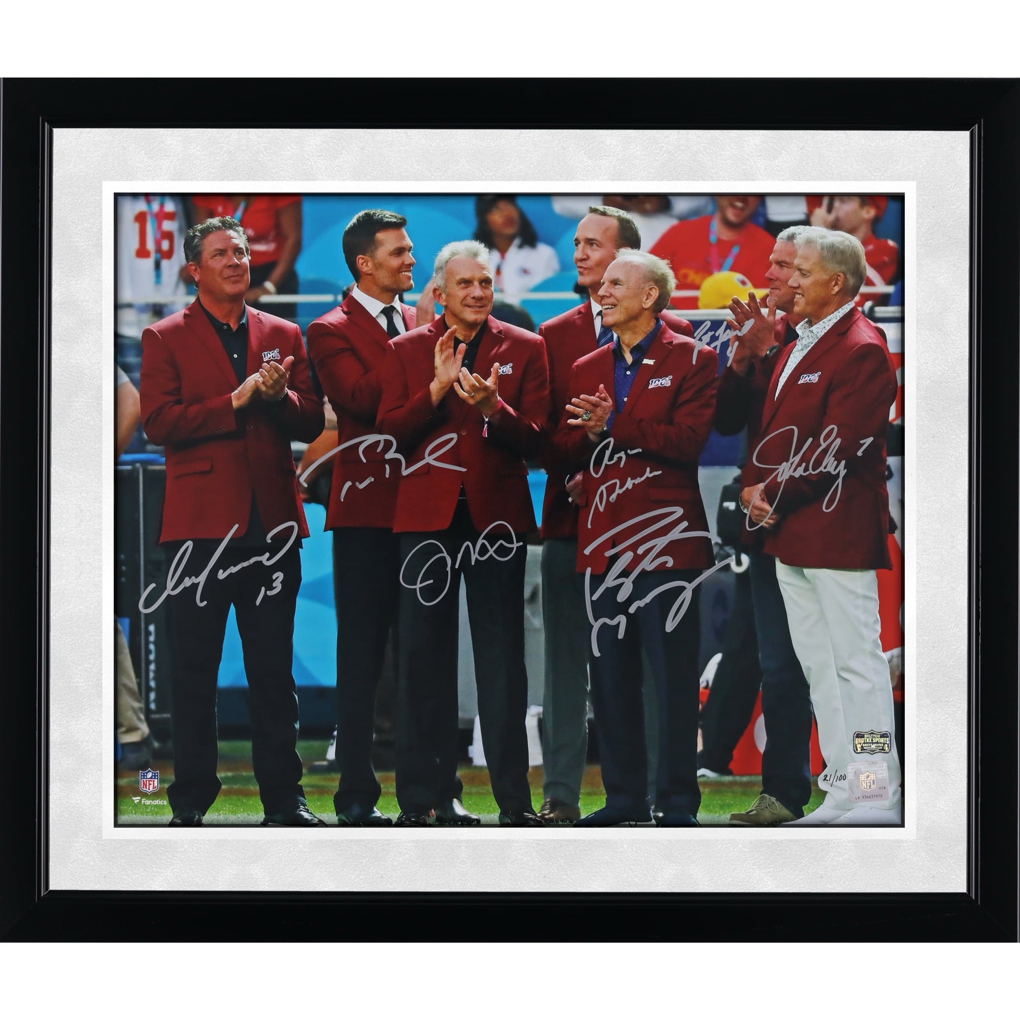 NFL Top 100 Quarterbacks Autographed 16" x 20" Red Jacket Ceremony Photograph - Limited Edition of 100