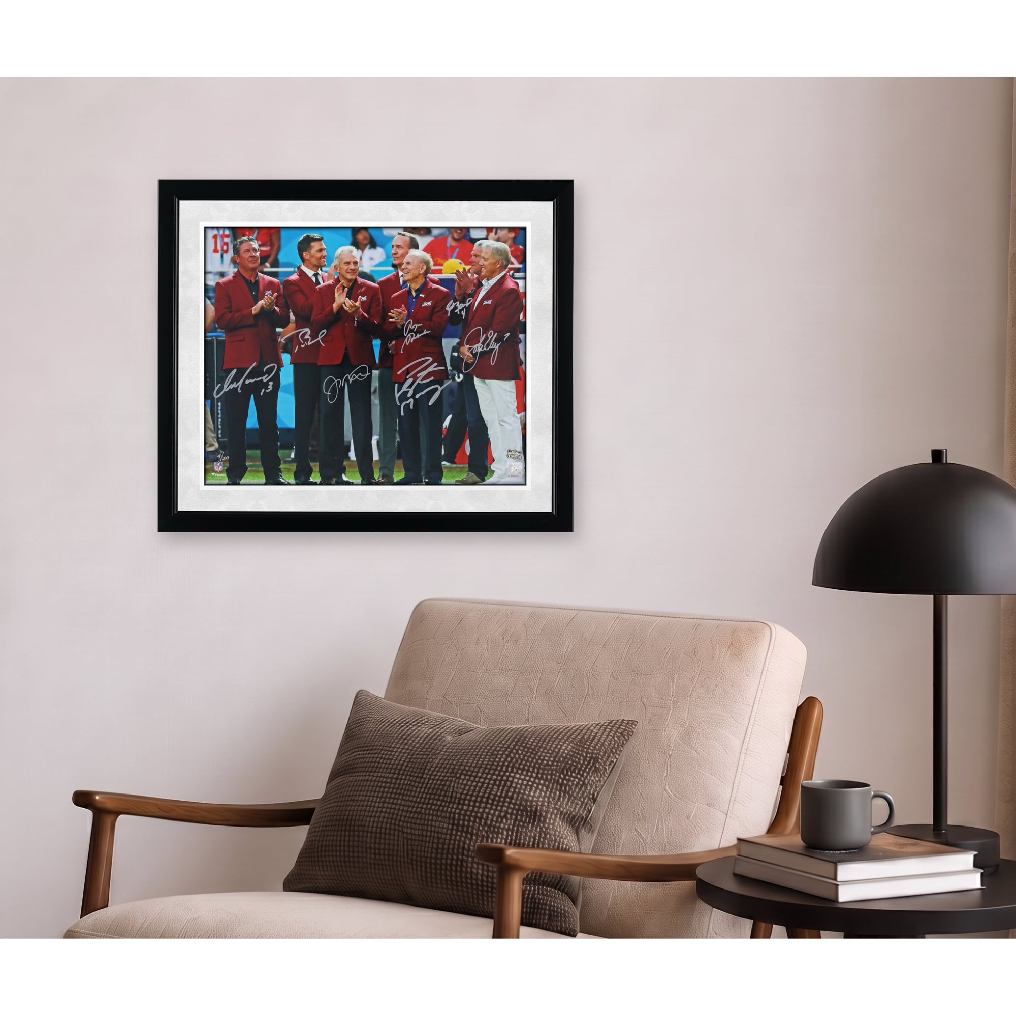NFL Top 100 Quarterbacks Autographed 16" x 20" Red Jacket Ceremony Photograph with 7 Signatures