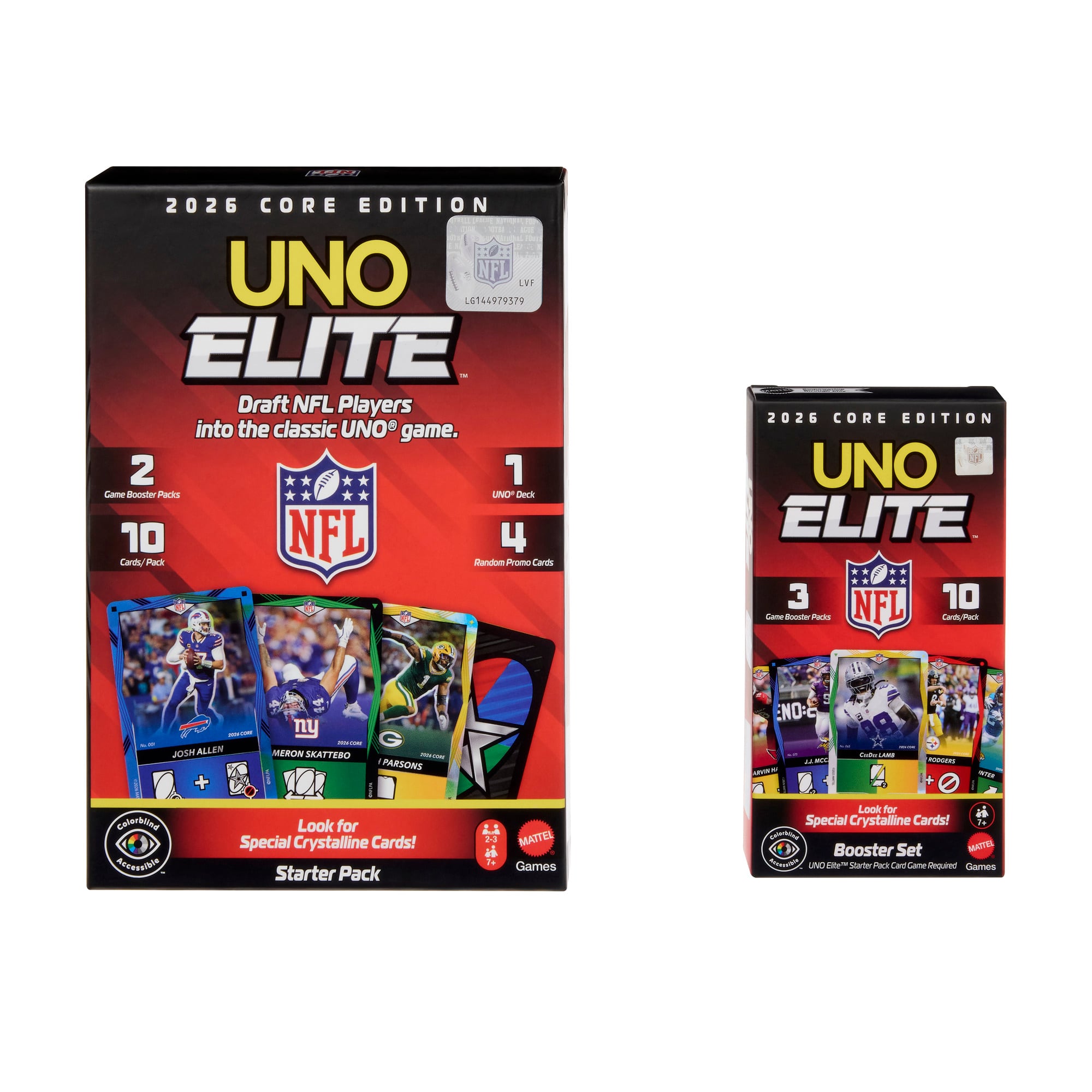 Uno  NFL Multi-Team Elite 2026 Core Edition Starter Pack and Booster Set