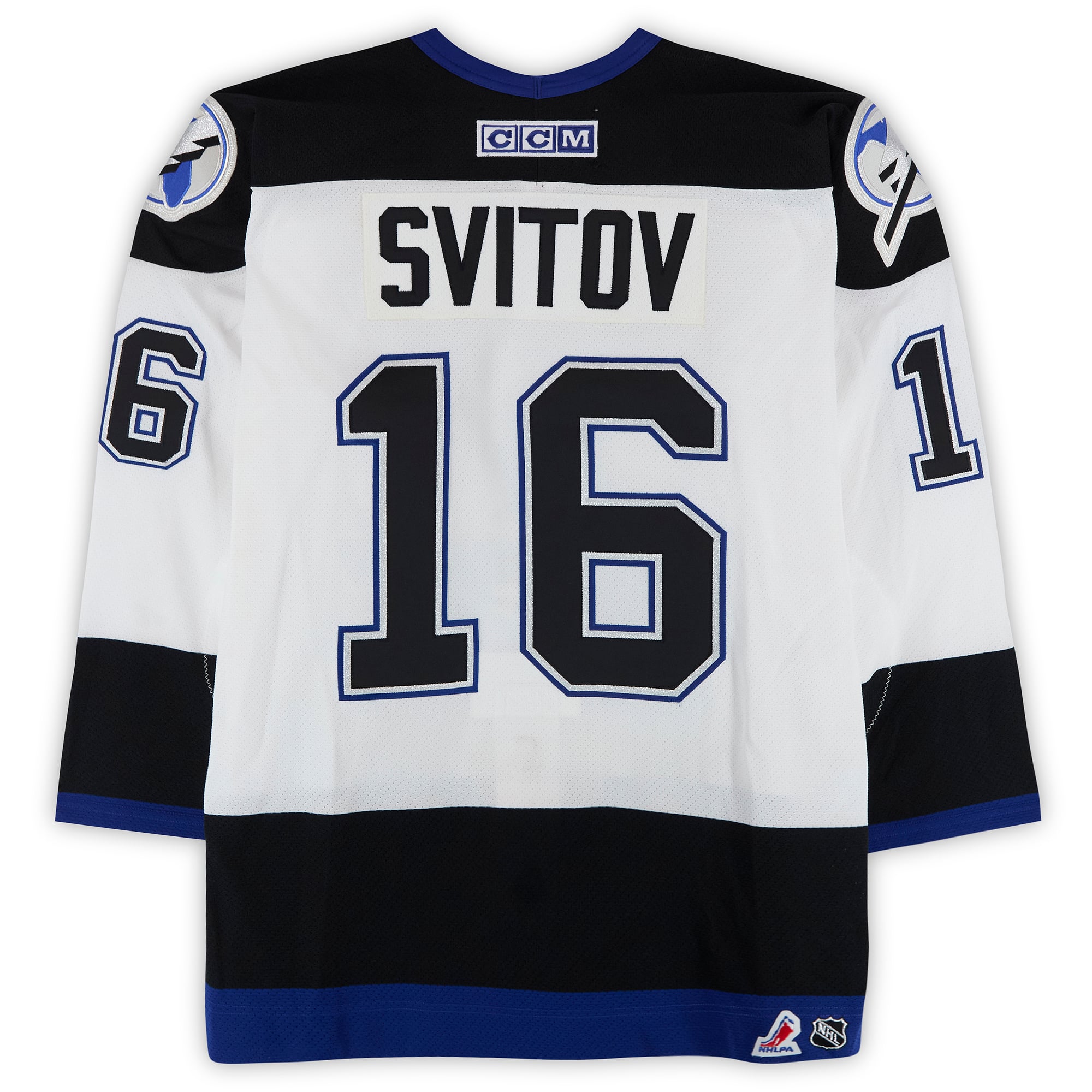 Alexander Svitov Tampa Bay Lightning Game-Used #16 White CCM Jersey from the 2003 NHL YoungStars Game