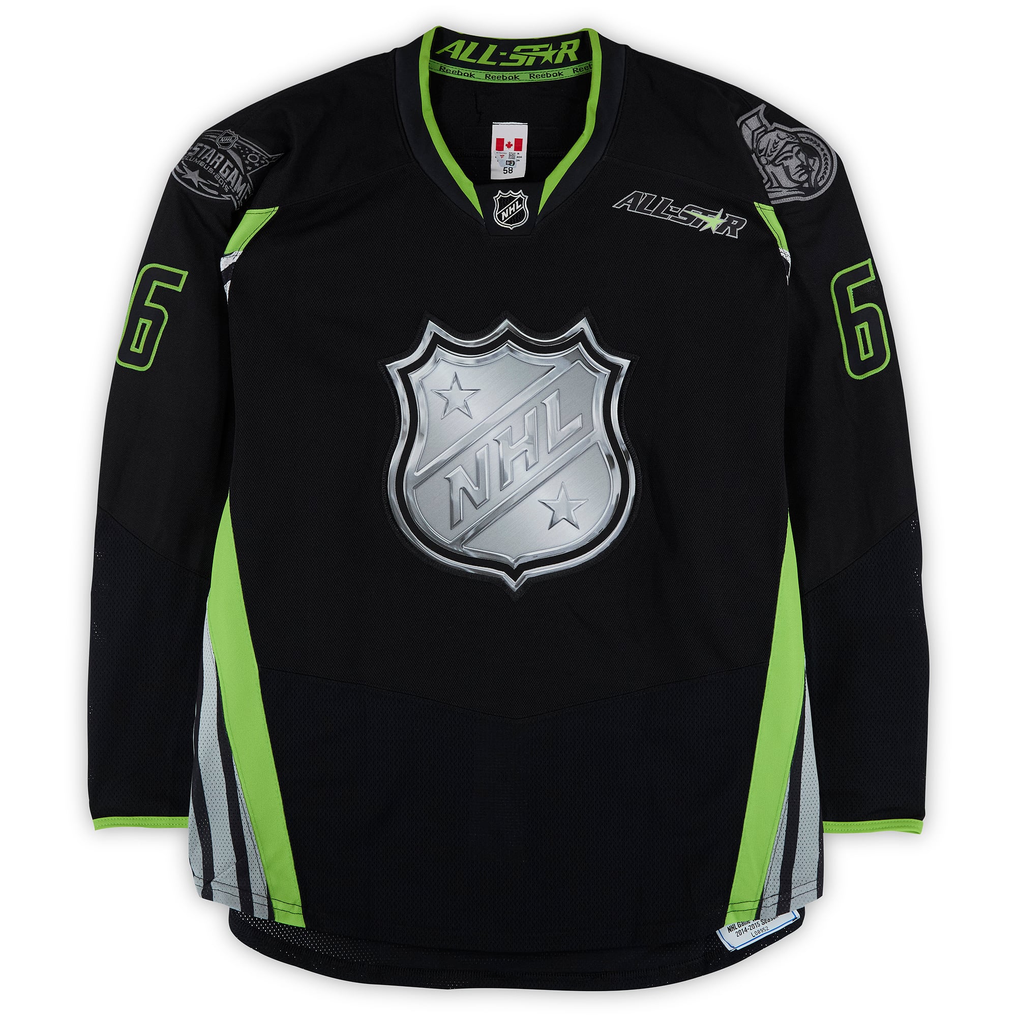 Bobby Ryan Team Foligno Autographed Game-Used #6 Black Reebok Jersey from the 2015 NHL All-Star Game