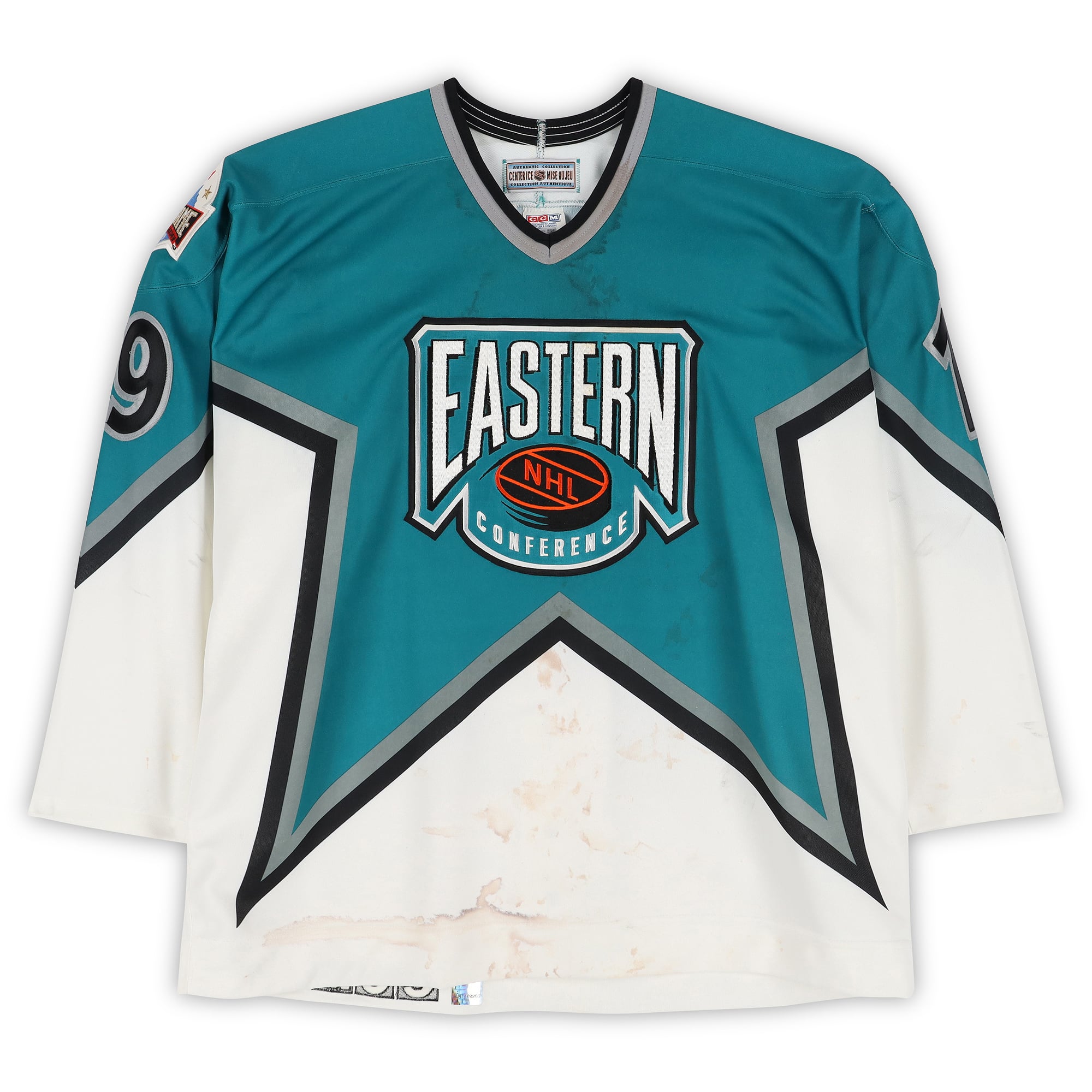 Maillot blanc n° 19 autographié par Brian Bradley (Conférence Est) porté lors du Match des étoiles de la LNH de 1994