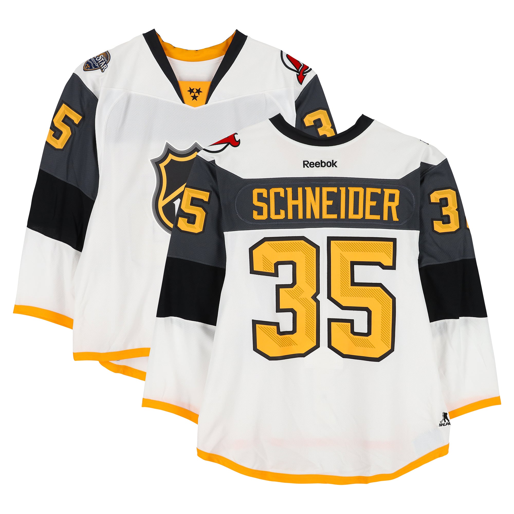Cory Schneider Metropolitan Division Game-Used #35 White Reebok Jersey from the 2016 NHL All-Star Game