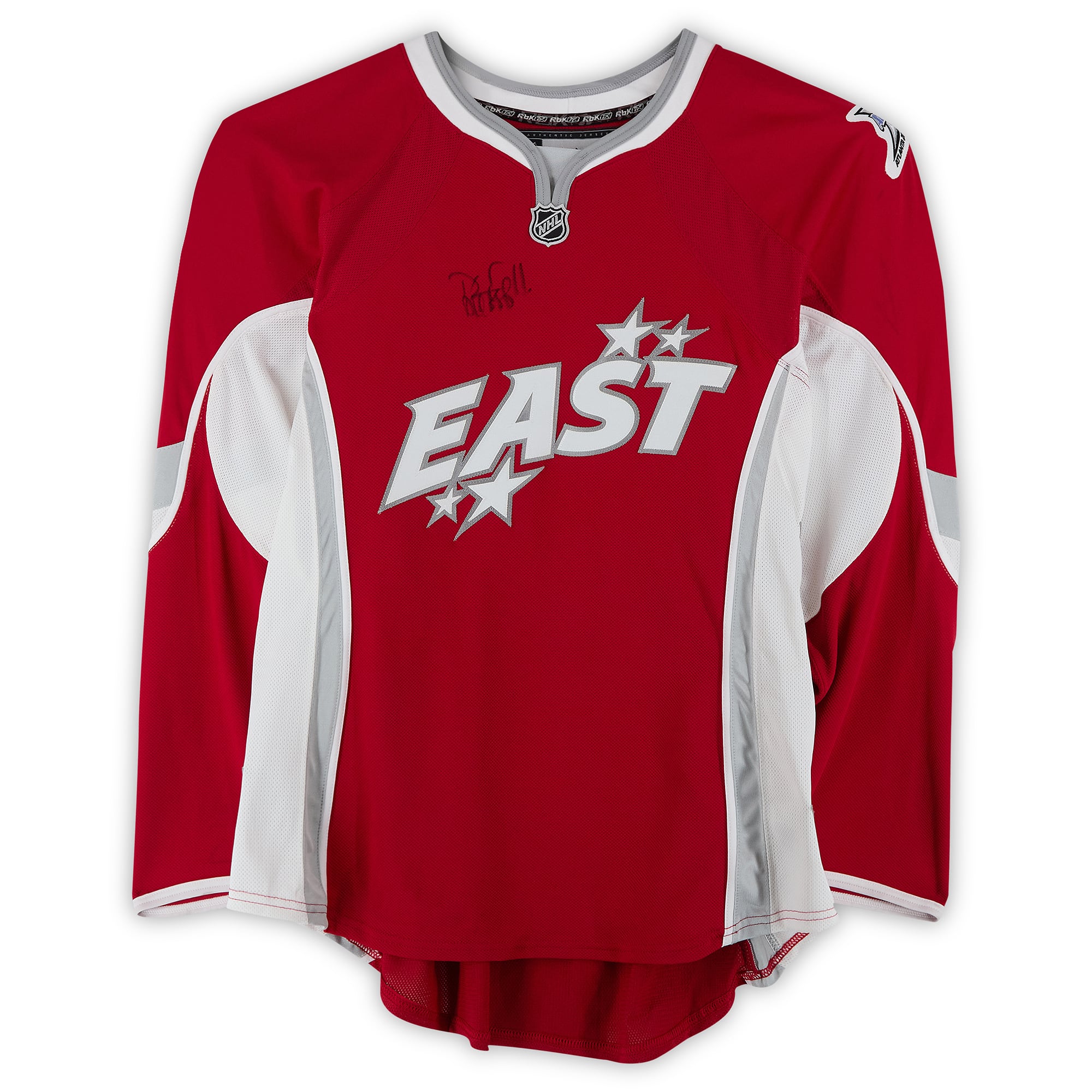 Maillot rouge autographié de Daniel Alfredsson (Conférence de l'Est) lors du Match des étoiles de la LNH 2008.