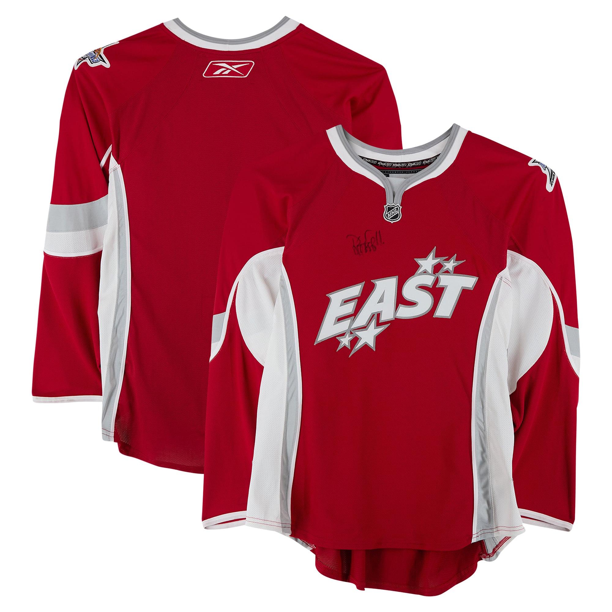 Maillot rouge autographié de Daniel Alfredsson (Conférence de l'Est) lors du Match des étoiles de la LNH 2008.