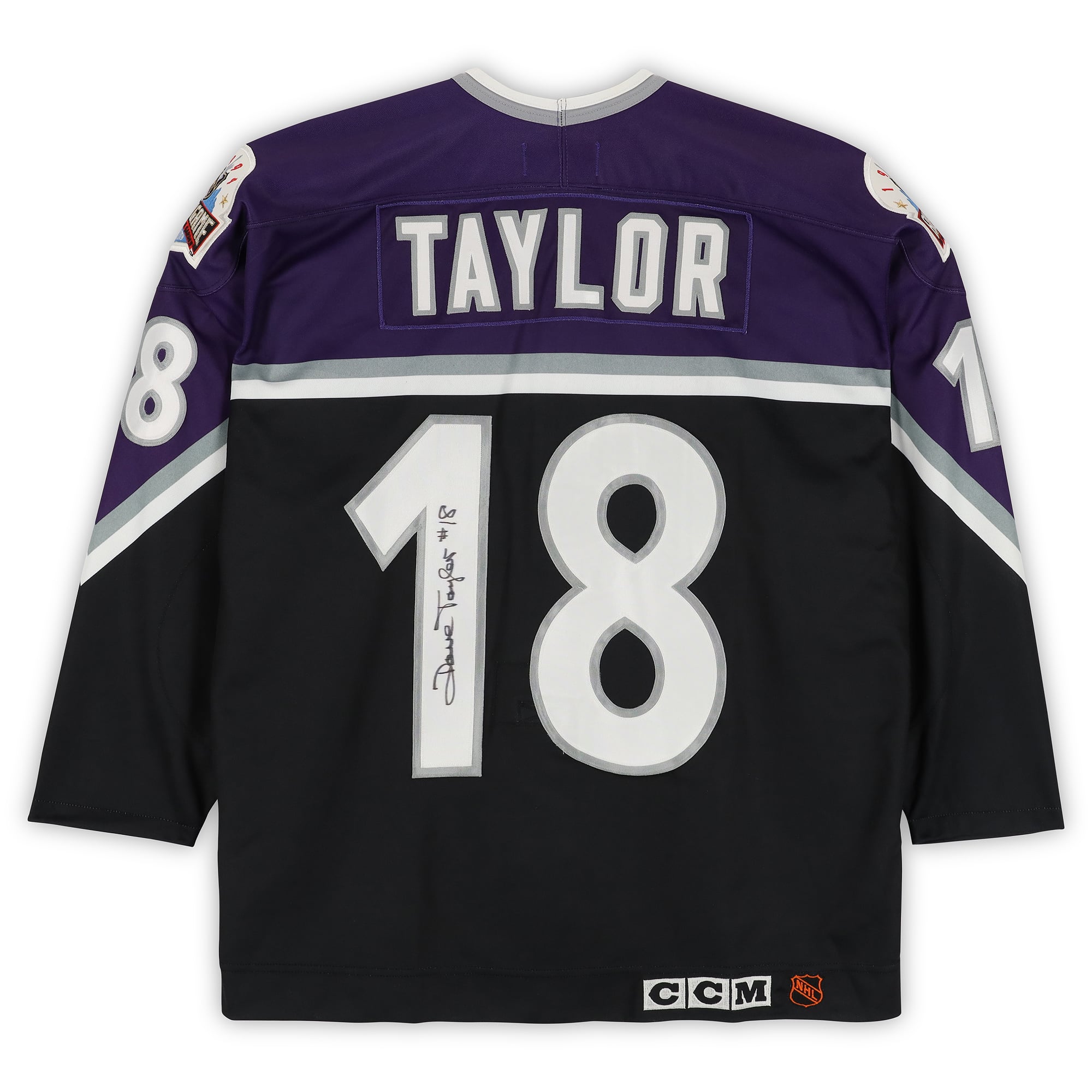 Dave Taylor Western Conference Autographed Game-Used #18 Purple Jersey from the 1994 NHL All-Star Game