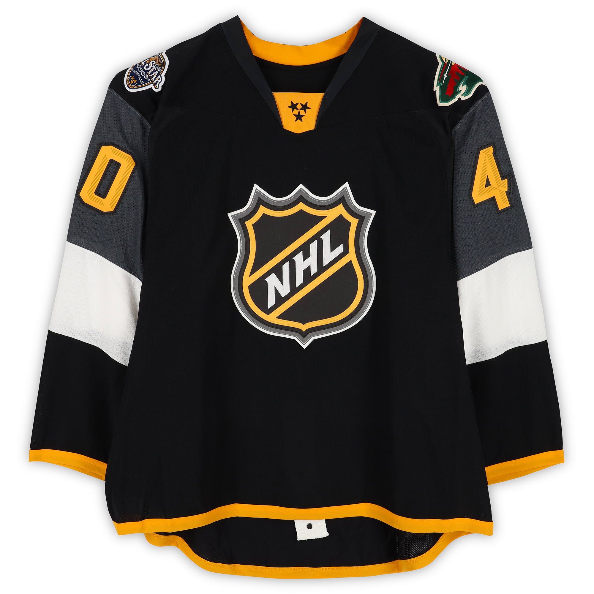 Maillot noir Reebok n° 40 porté par Devan Dubnyk (division Centrale) lors du Match des étoiles de la LNH 2016