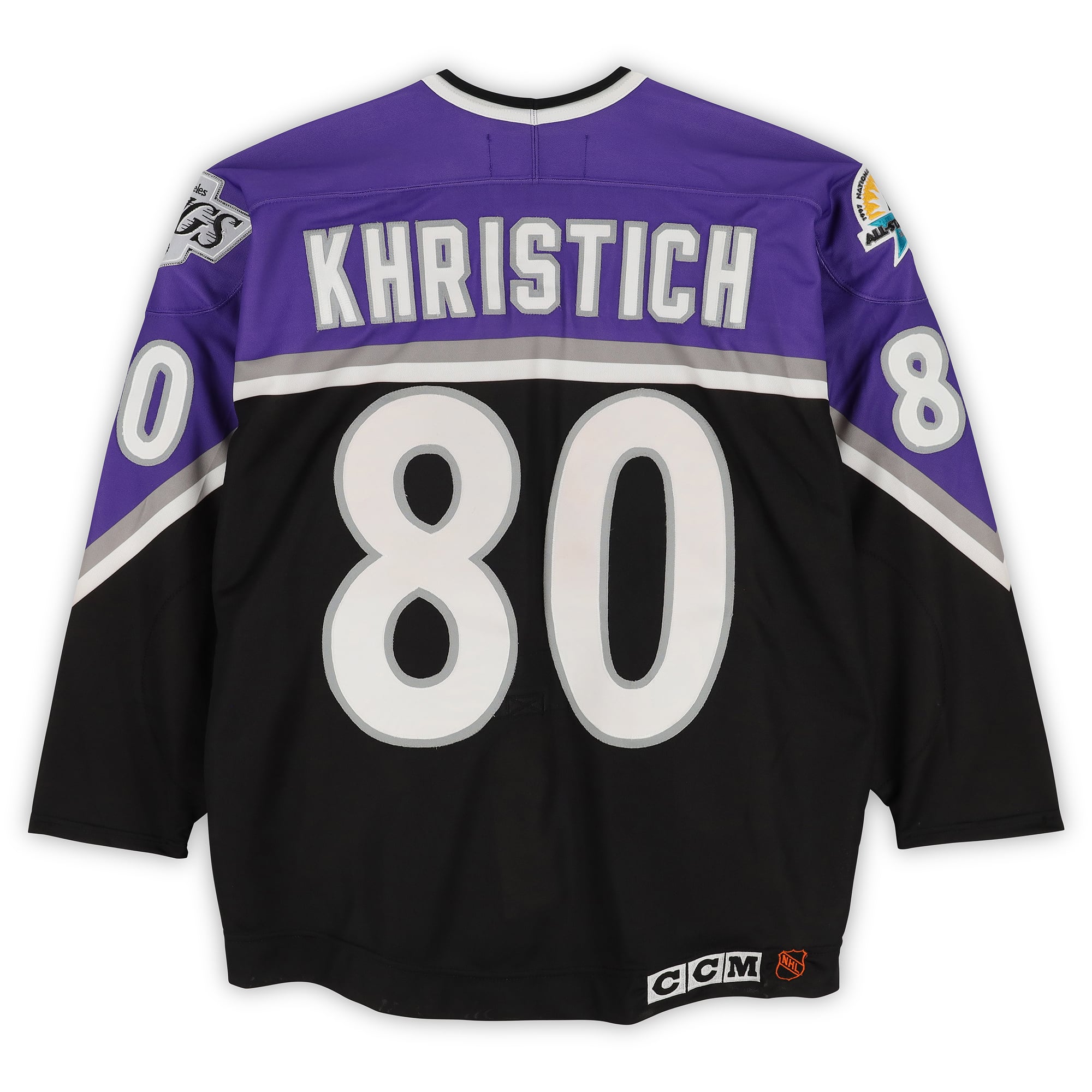 Dmitri Khristich Western Conference Game-Used #80 Purple Jersey from the 1997 NHL All-Star Game