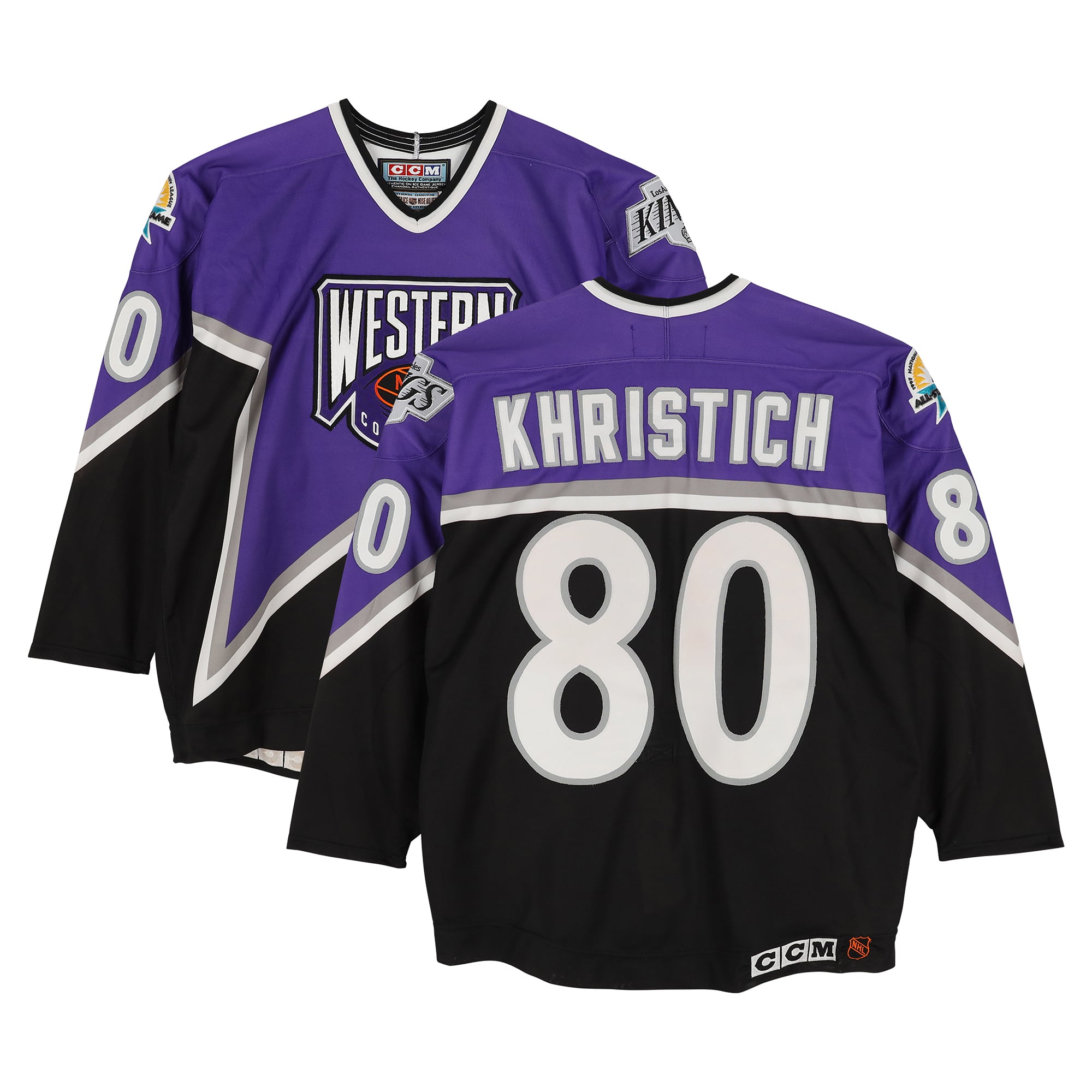 Dmitri Khristich Western Conference Game-Used #80 Purple Jersey from the 1997 NHL All-Star Game
