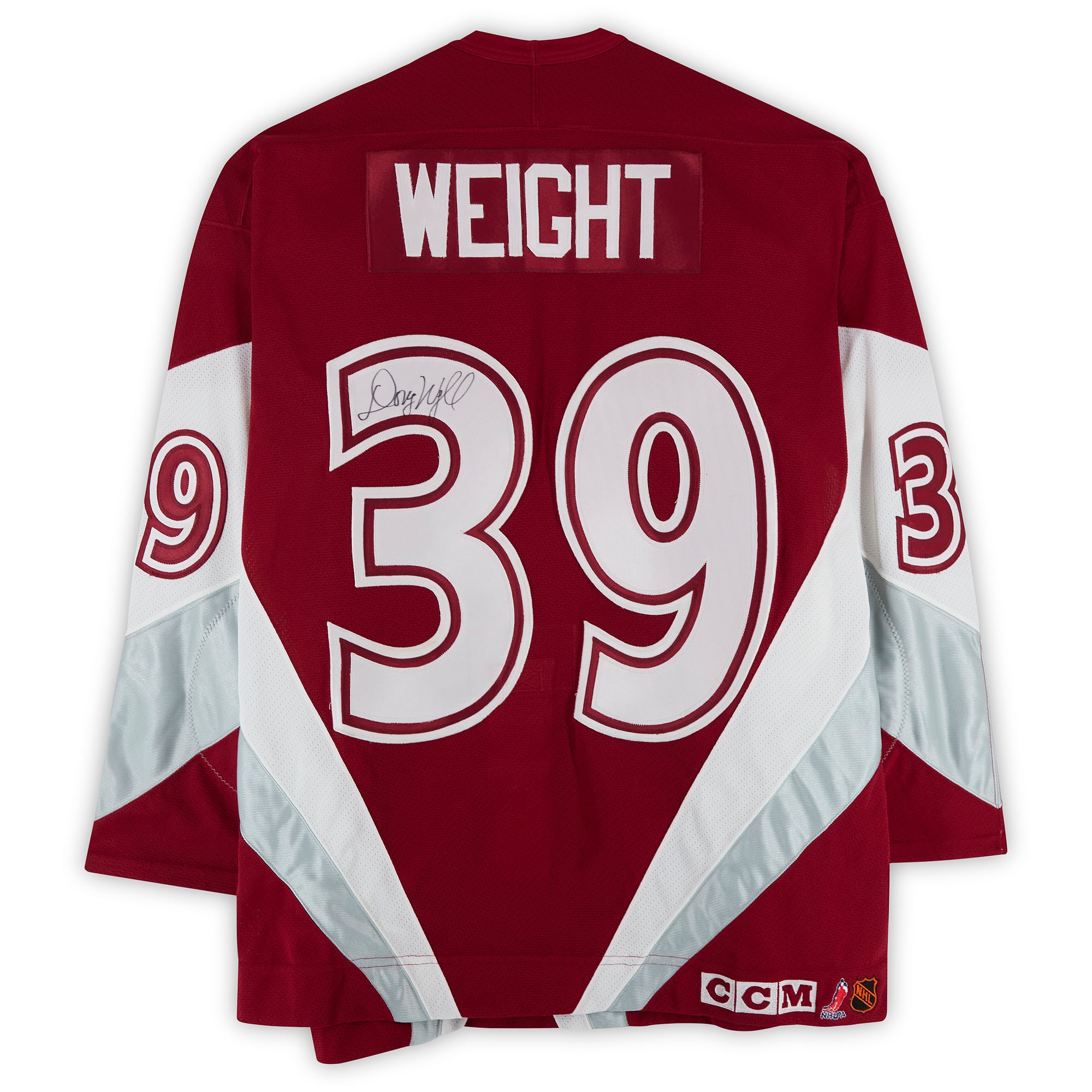 Maillot rouge n° 39 autographié par Doug Weight, porté lors du match des étoiles de la LNH de 1998, avec l'équipe Amérique du Nord.