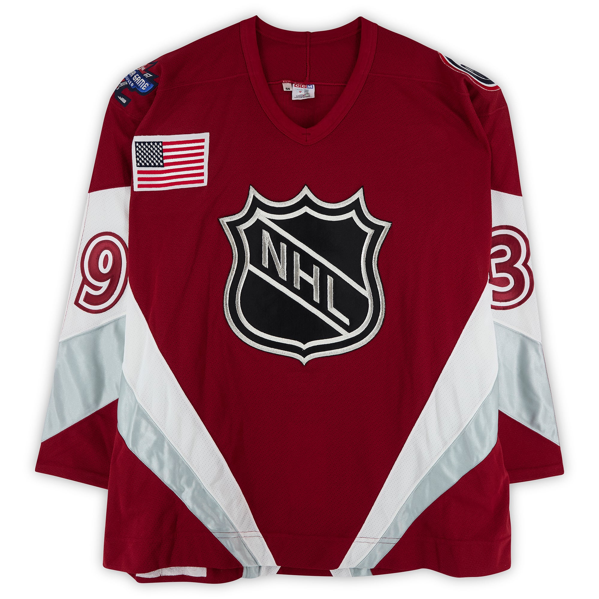 Maillot rouge n° 39 autographié par Doug Weight, porté lors du match des étoiles de la LNH de 1998, avec l'équipe Amérique du Nord.