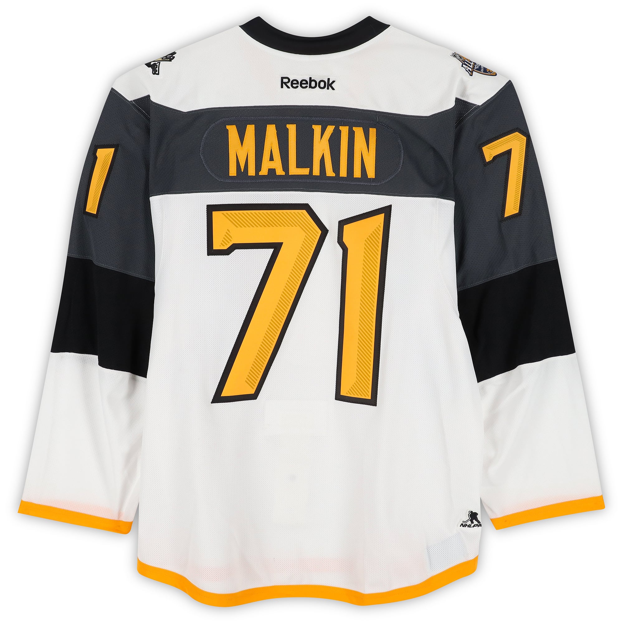 Evgeni Malkin Metropolitan Division Game-Used #71 White Reebok Jersey from the 2016 NHL All-Star Game