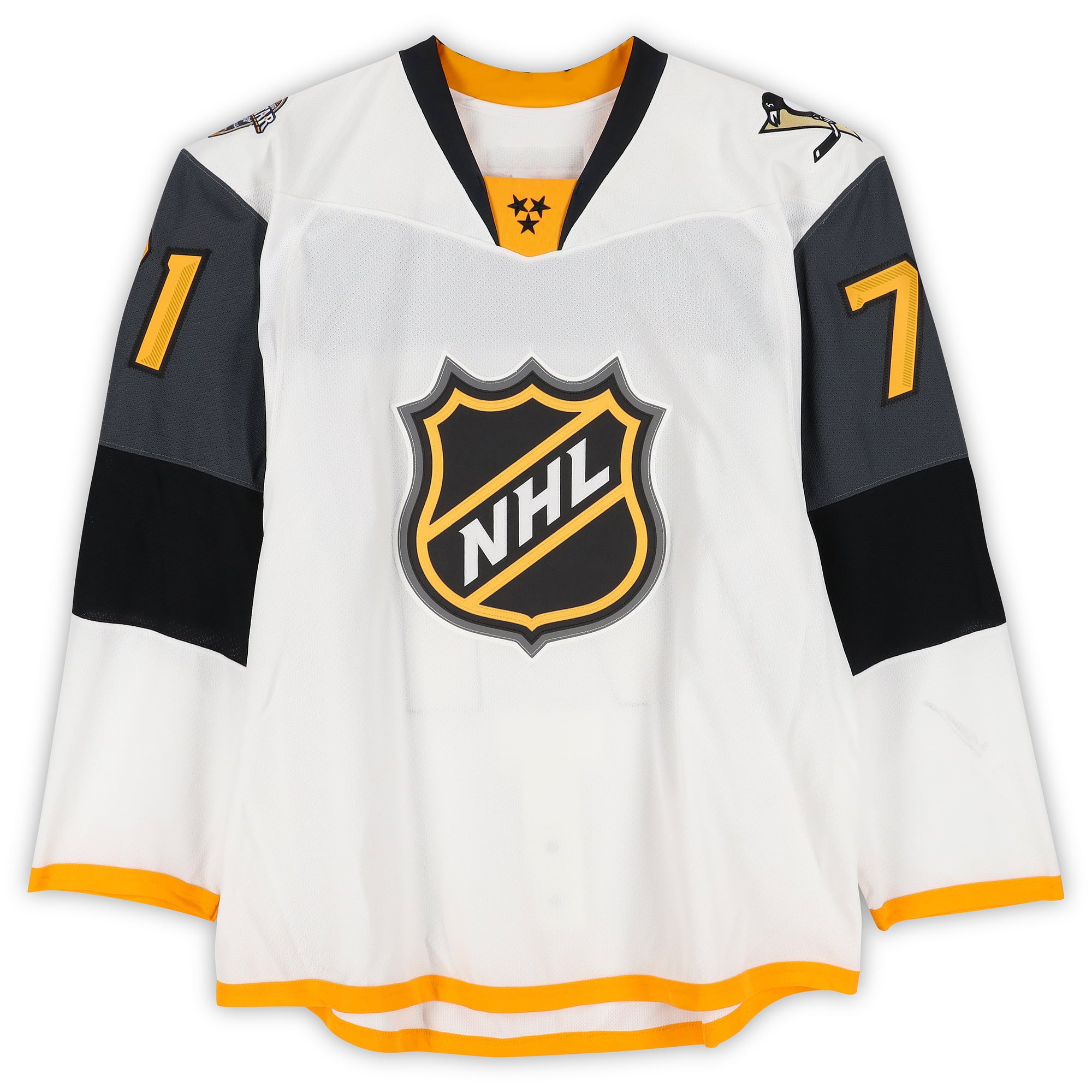 Evgeni Malkin Metropolitan Division Game-Used #71 White Reebok Jersey from the 2016 NHL All-Star Game