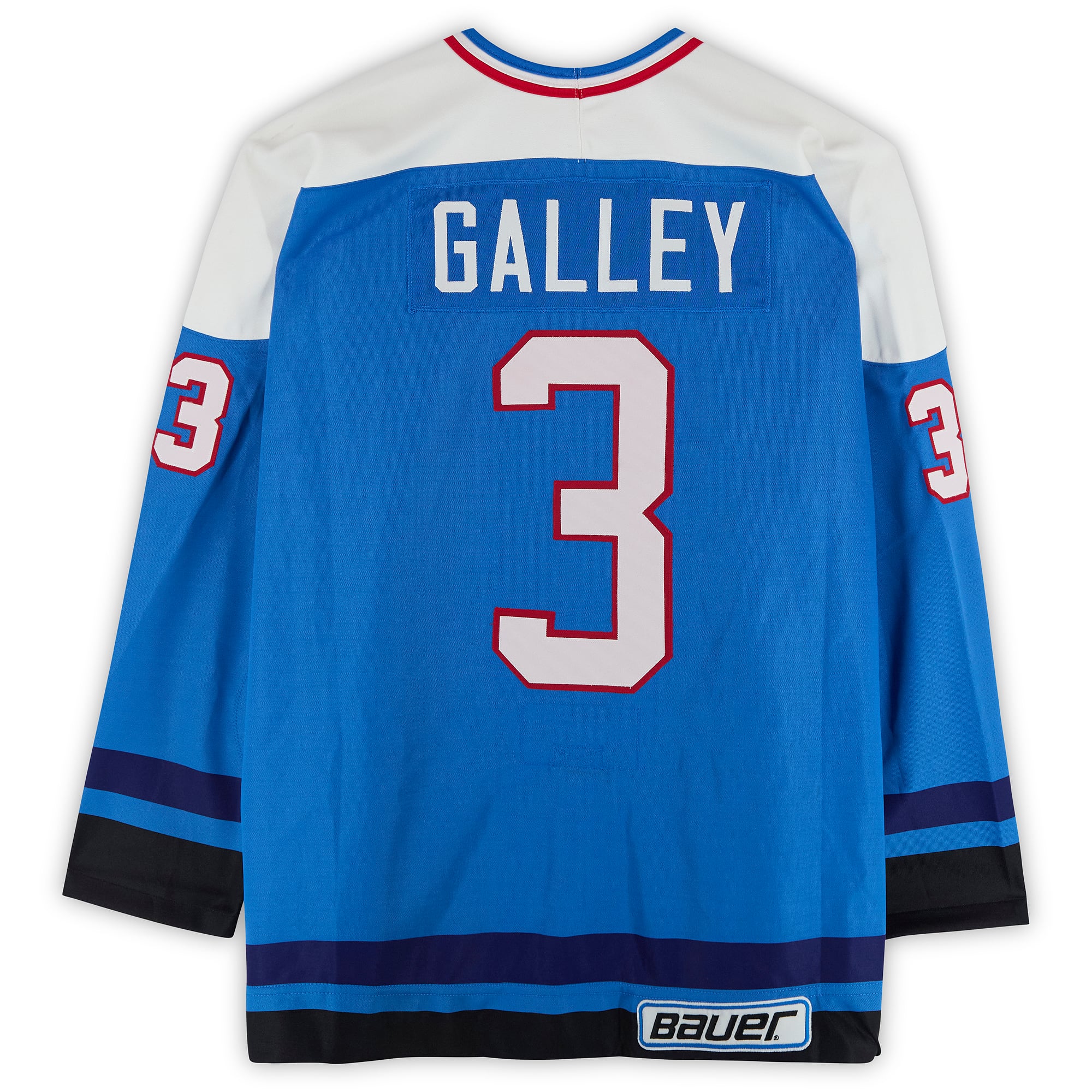 Garry Galley Team Quebec Game-Used #3 Blue Bauer Jersey from the 1994 NHL 4 on 4 Challenge