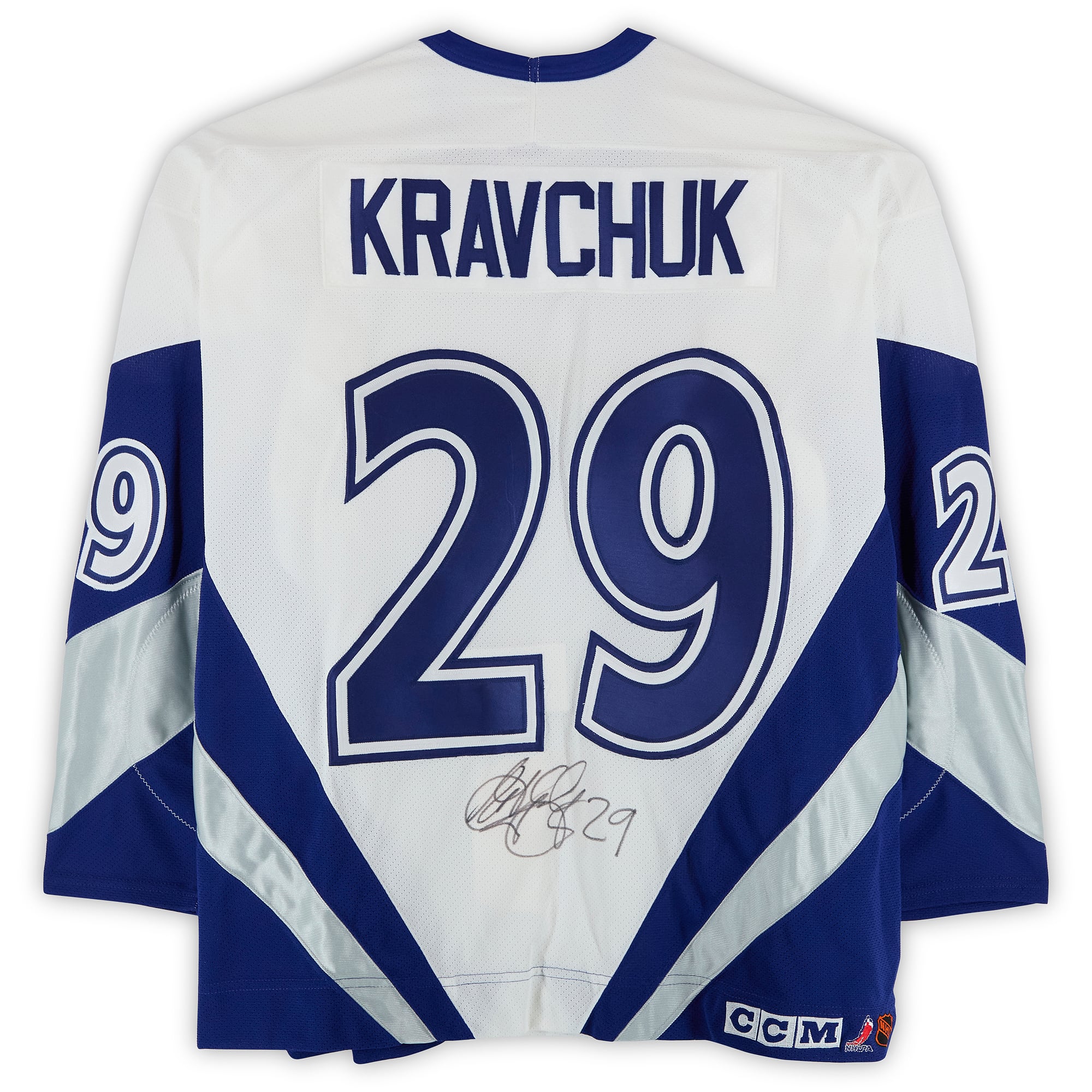 Igor Kravchuk Team World Autographed Game-Used #29 White Jersey from the 1998 NHL All-Star Game