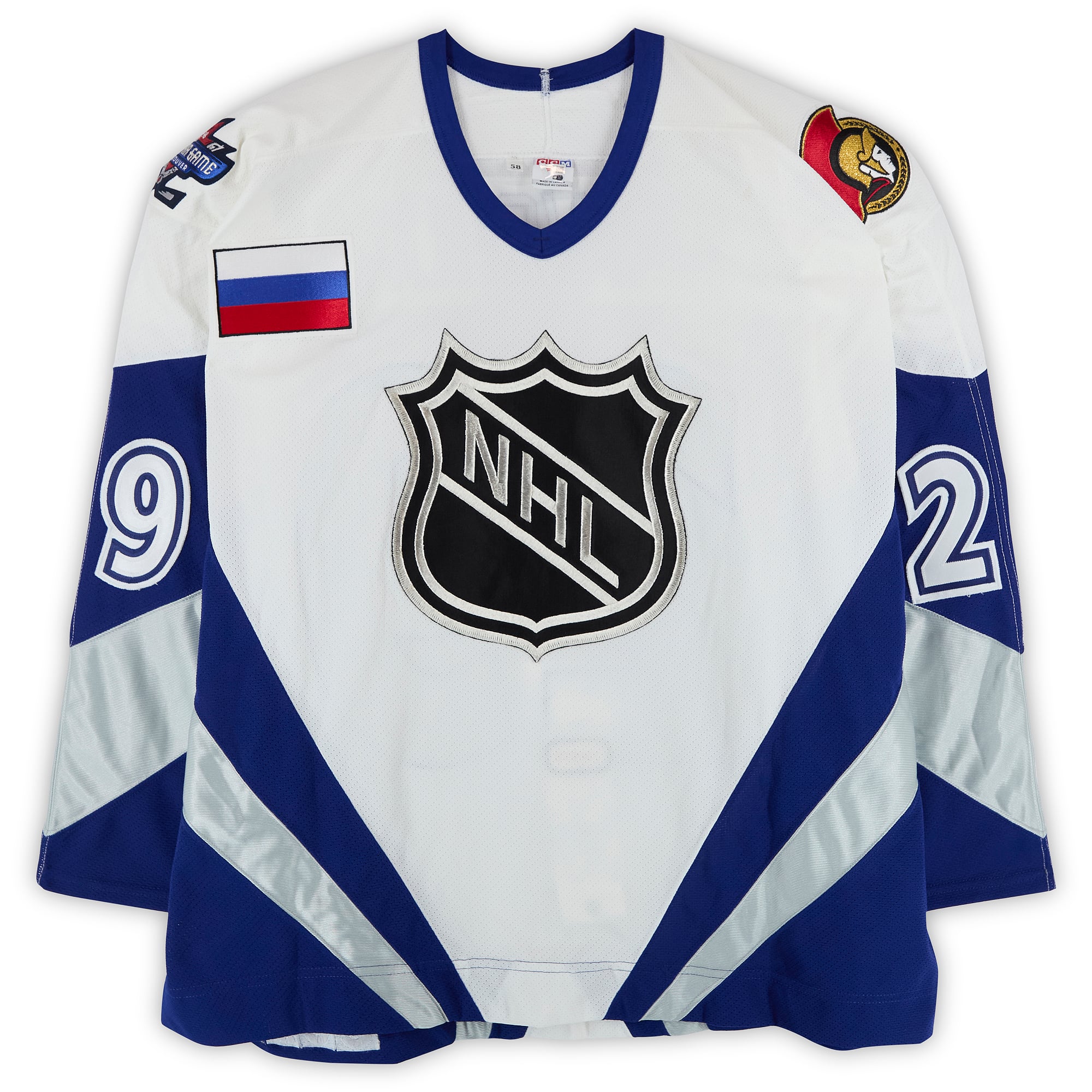 Igor Kravchuk Team World Autographed Game-Used #29 White Jersey from the 1998 NHL All-Star Game