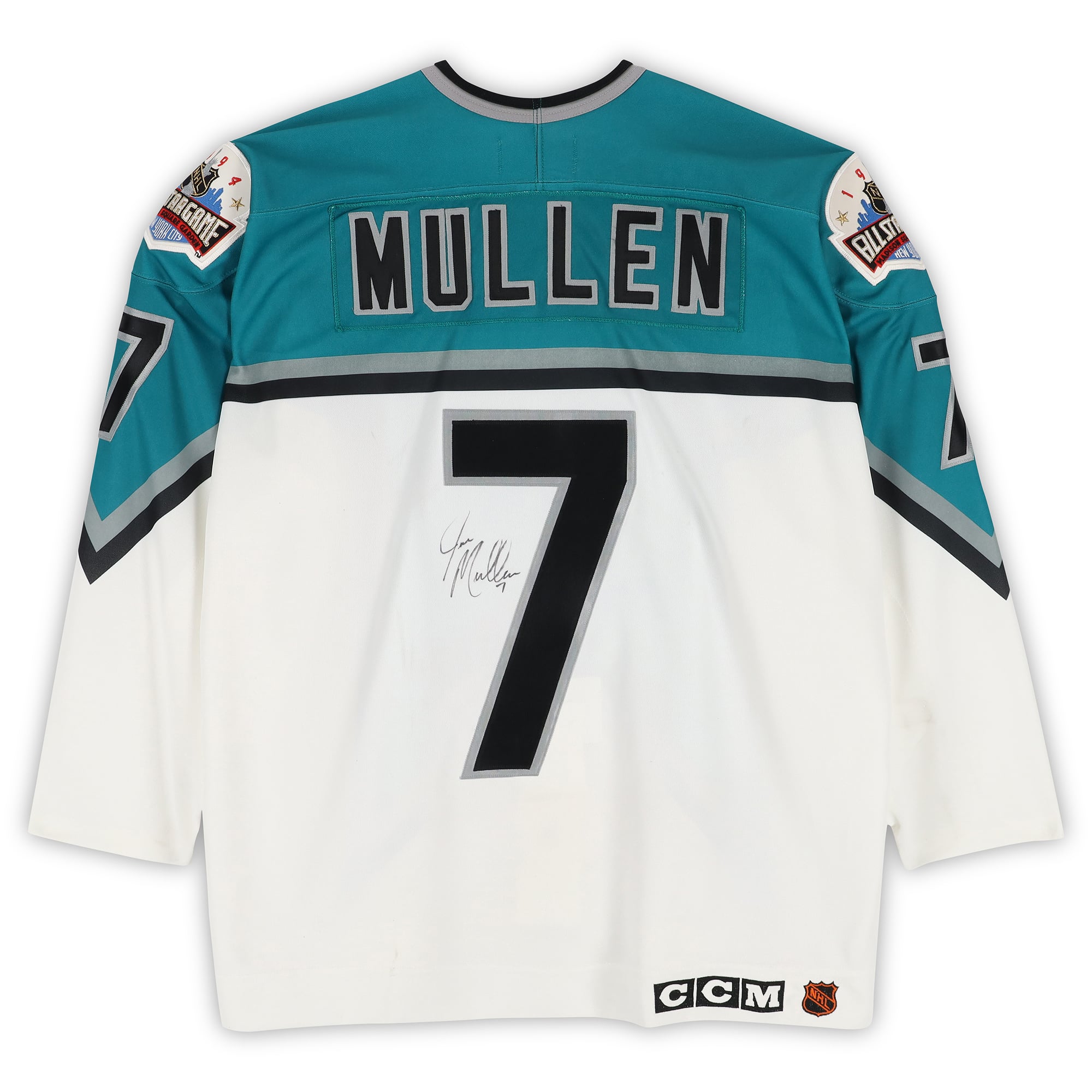 Maillot blanc n° 7 autographié par Joe Mullen (Conférence Est) porté lors du Match des étoiles de la LNH de 1994