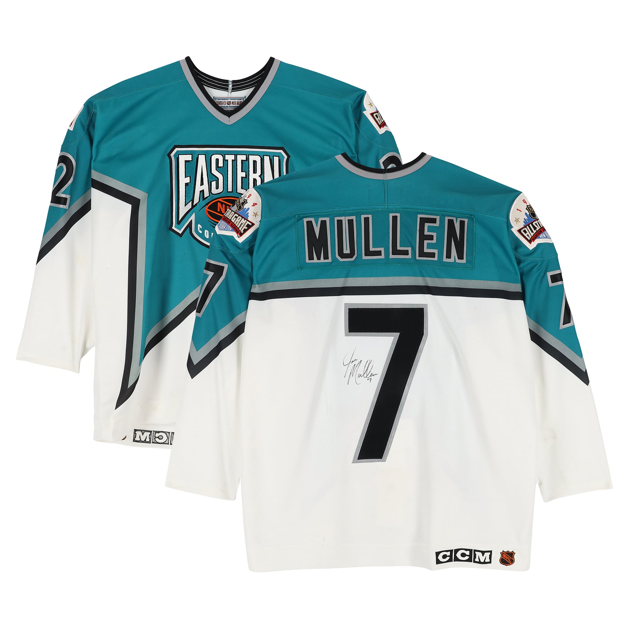 Maillot blanc n° 7 autographié par Joe Mullen (Conférence Est) porté lors du Match des étoiles de la LNH de 1994