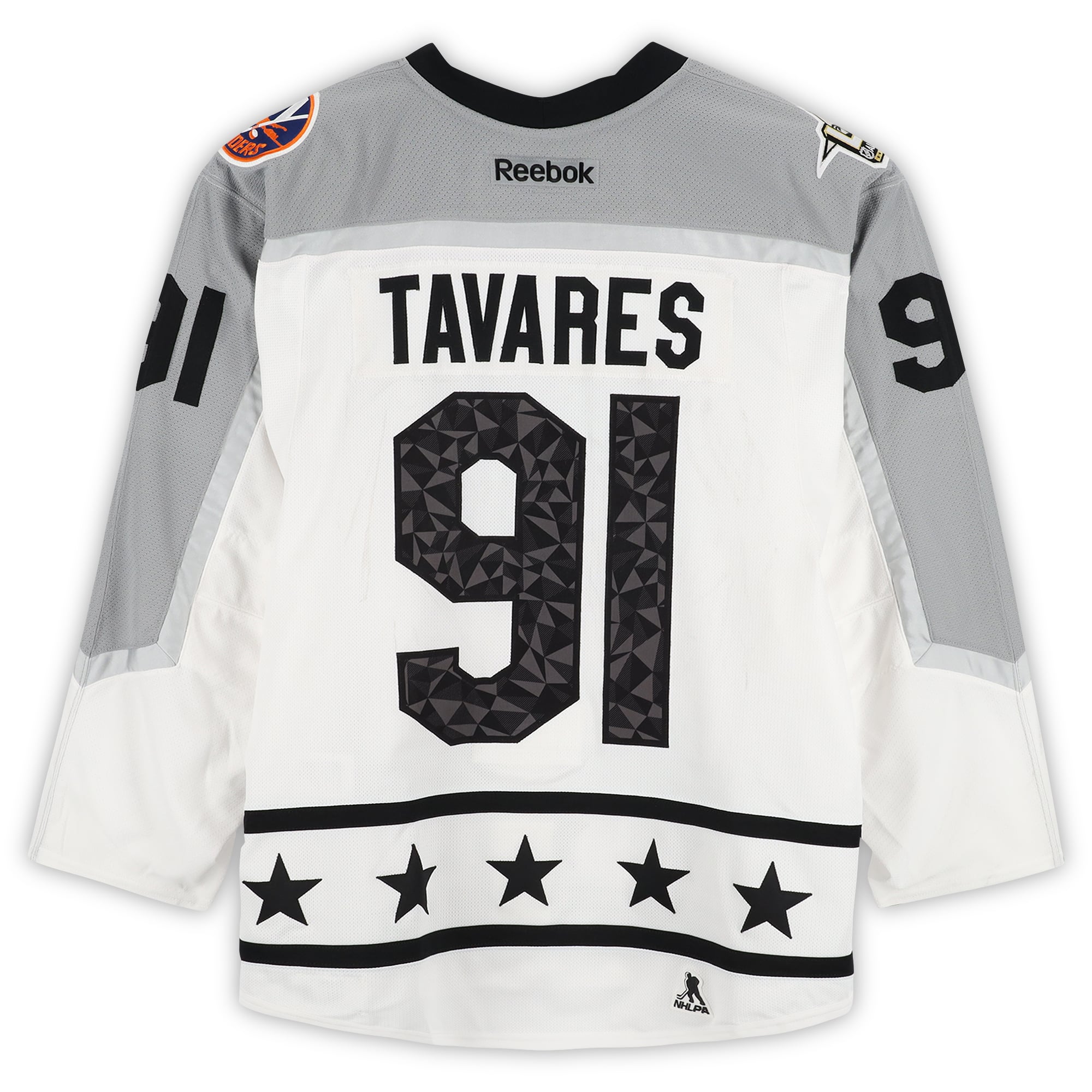 John Tavares Metro Division Game-Used #91 White Jersey from the 2017 NHL All-Star Game