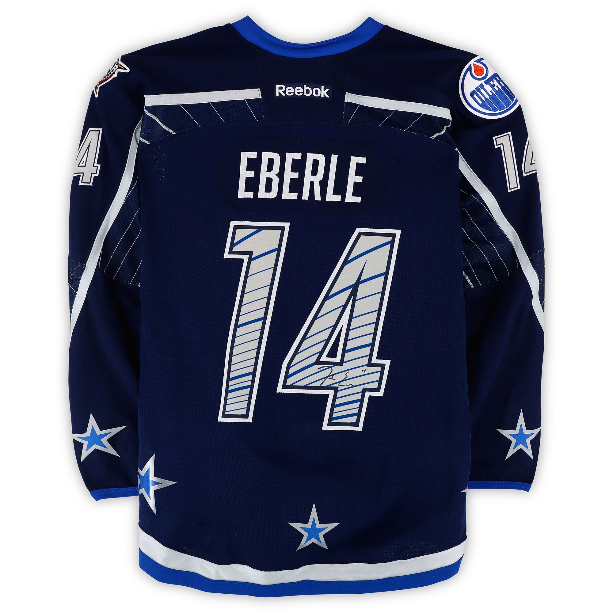 Jordan Eberle Team Chara Autographed Game-Used #14 Blue Jersey from the 2012 NHL All-Star Game