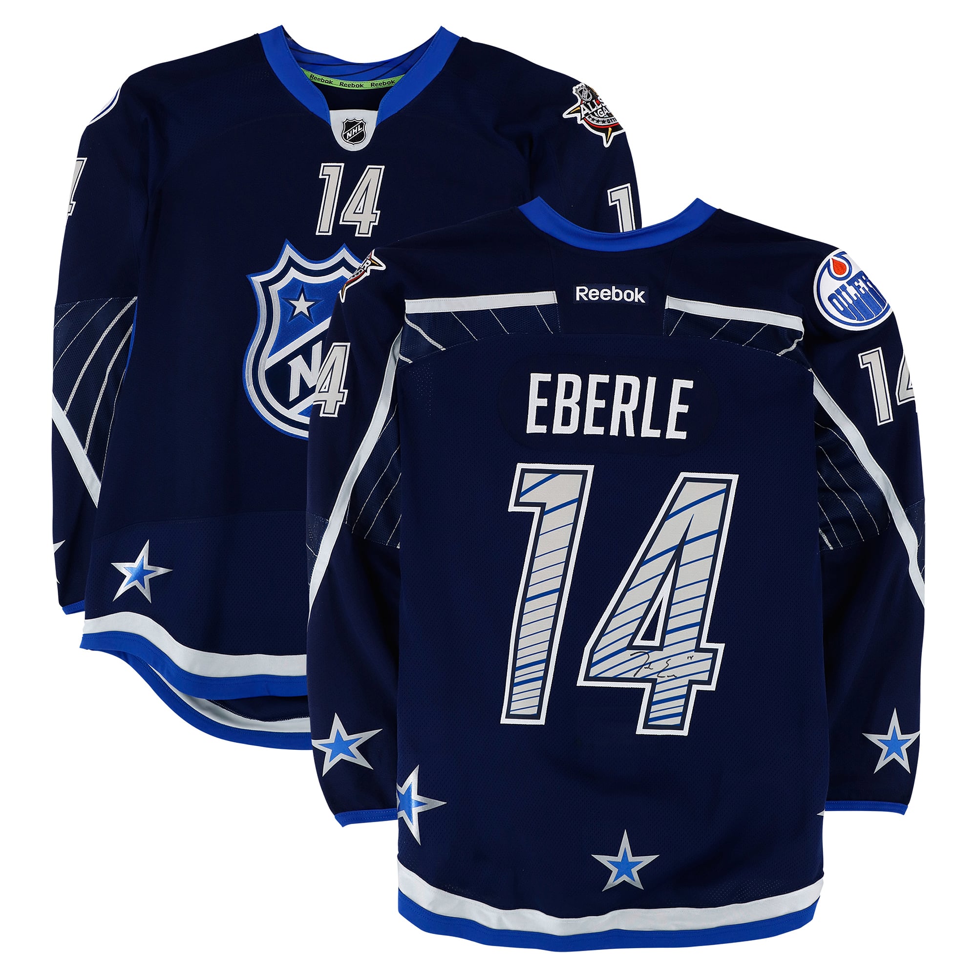 Jordan Eberle Team Chara Autographed Game-Used #14 Blue Jersey from the 2012 NHL All-Star Game