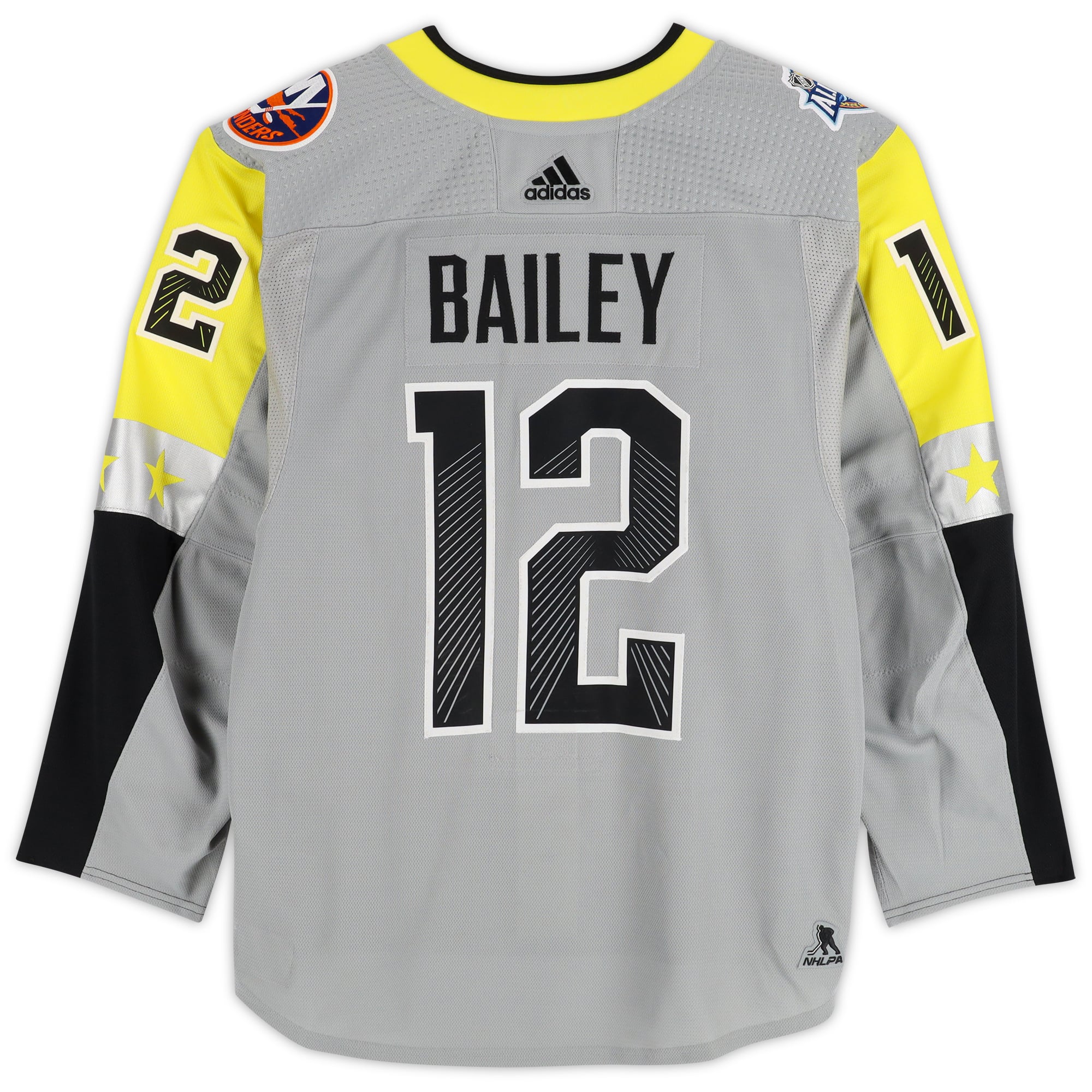 Josh Bailey Metro Division Game-Used #12 Gray Jersey from the 2018 NHL All-Star Game