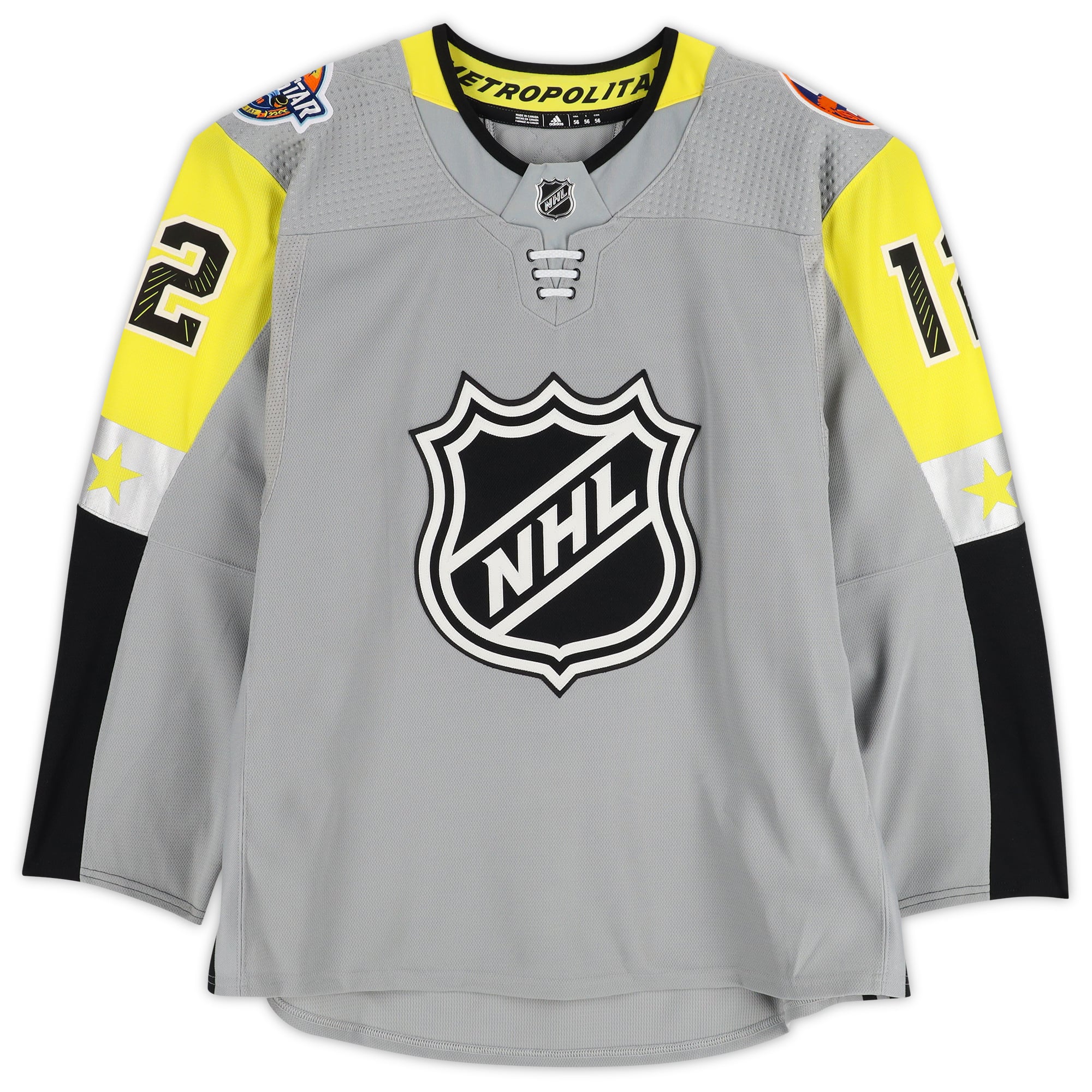Josh Bailey Metro Division Game-Used #12 Gray Jersey from the 2018 NHL All-Star Game