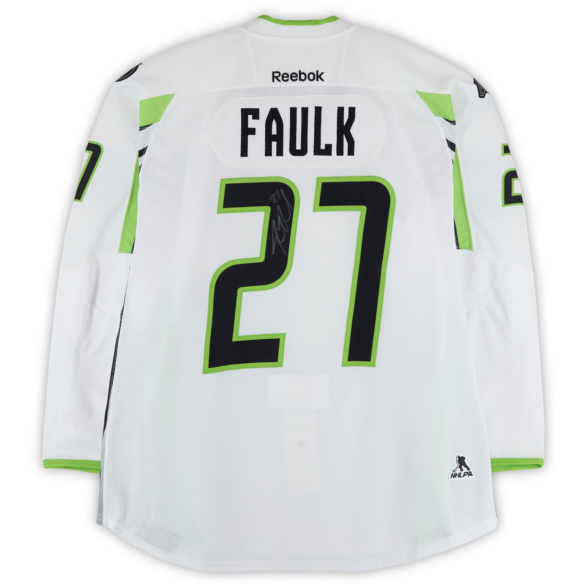 Justin Faulk Team Toews Autographed Game-Used #27 White Reebok Jersey from the 2015 NHL All-Star Game