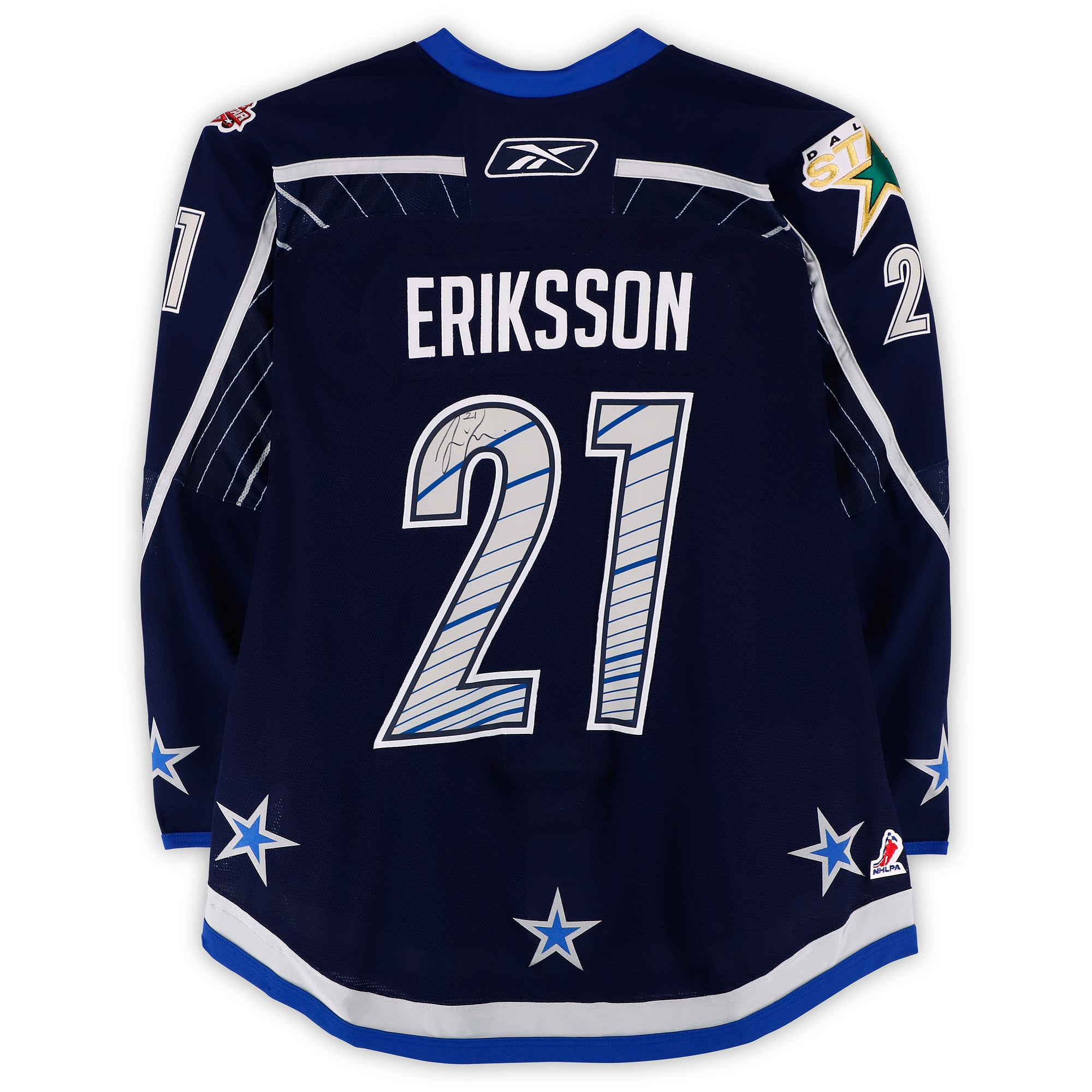 Loui Eriksson Team Lidstrom Autographed Game-Used #21 Blue Jersey from the 2011 NHL All-Star Game