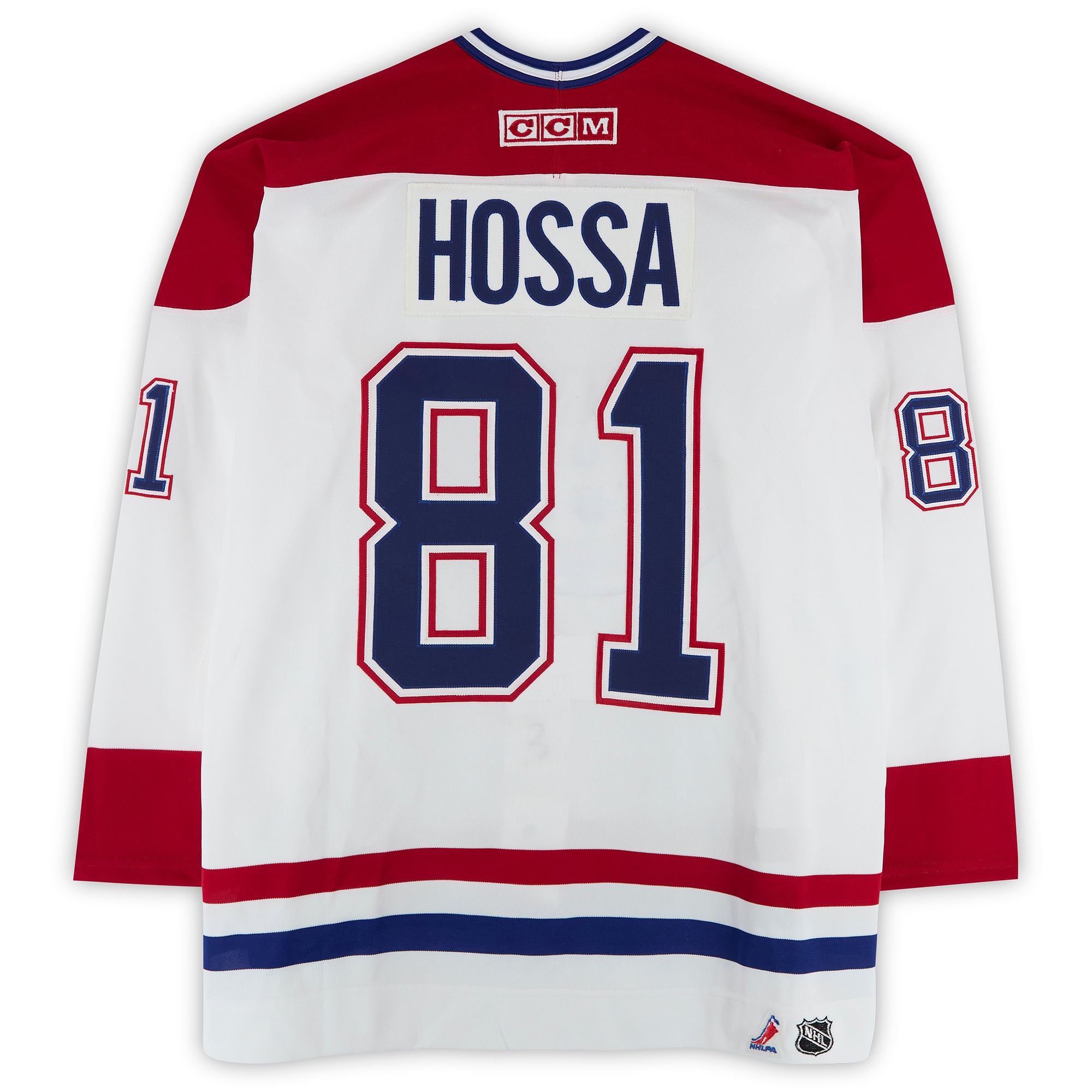 Marcel Hossa Montreal Canadiens Game-Used #81 White CCM Jersey from the 2003 NHL YoungStars Game
