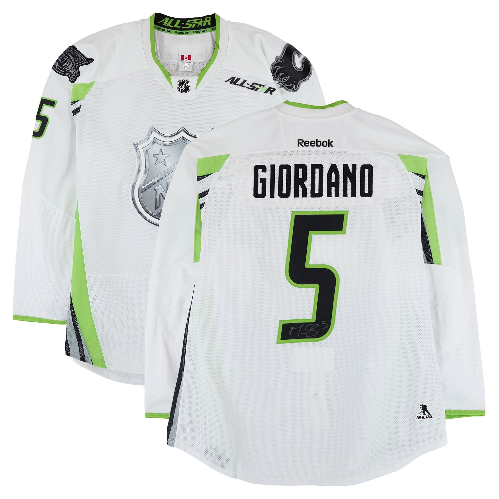 Mark Giordano Team Toews Autographed Game-Used #5 White Reebok Jersey from the 2015 NHL All-Star Game