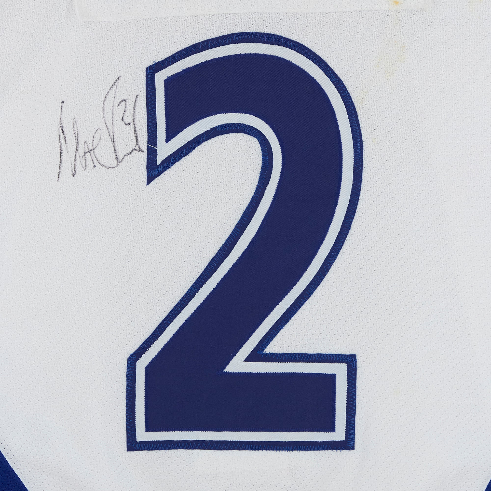 Mattias Ohlund Team World Autographed Game-Used #2 White Jersey from the 1999 NHL All-Star Game