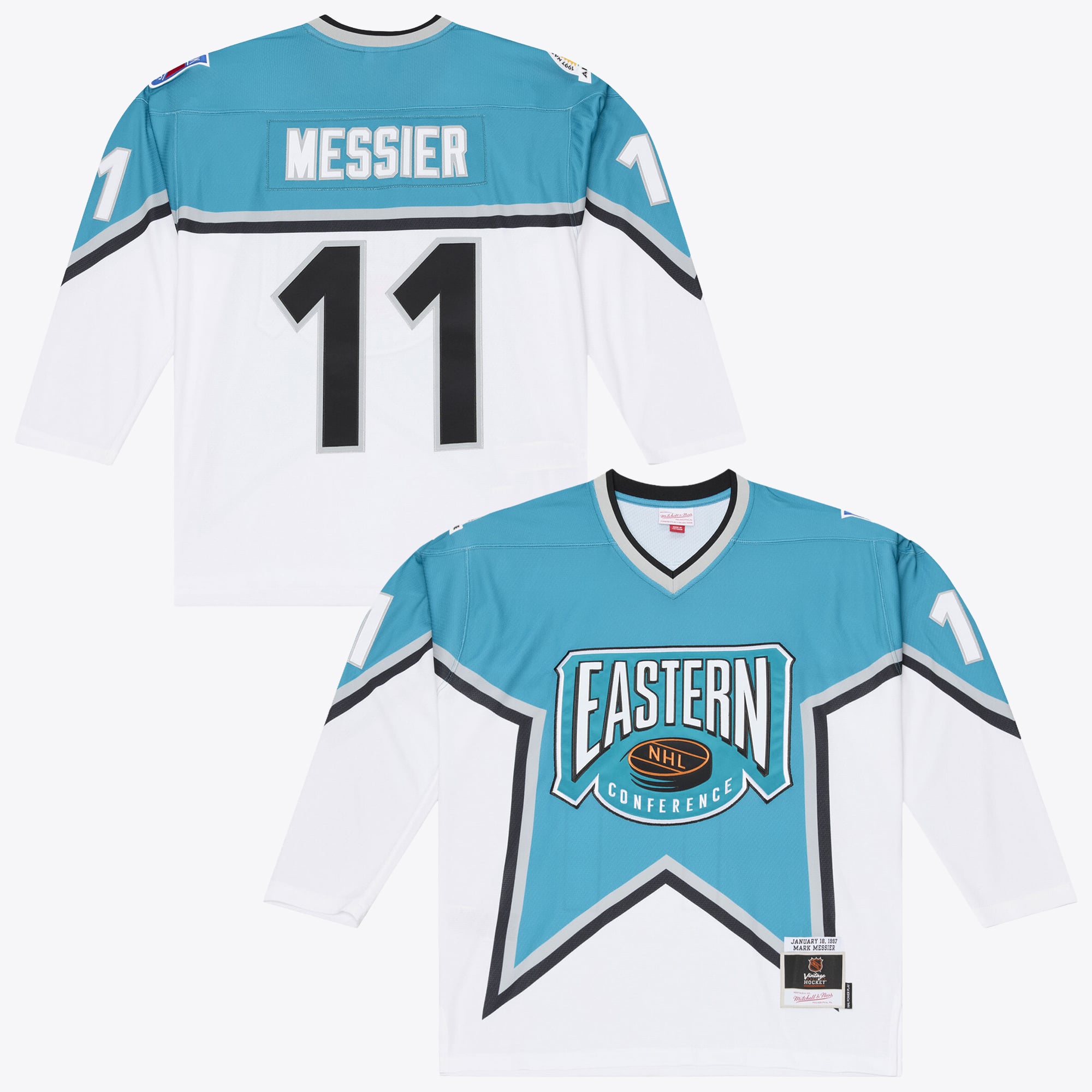 Men's Mitchell & Ness Mark Messier Teal 1997 NHL All-Star Game Power Play Jersey