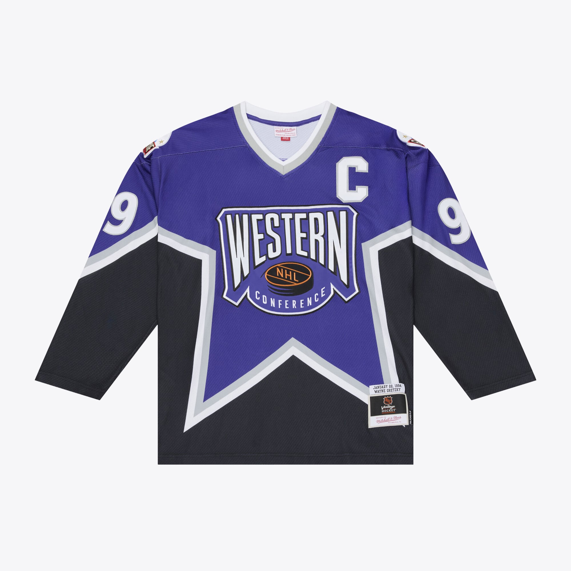Men's Mitchell & Ness Wayne Gretzky Purple 1994 NHL All-Star Game Power Play Jersey