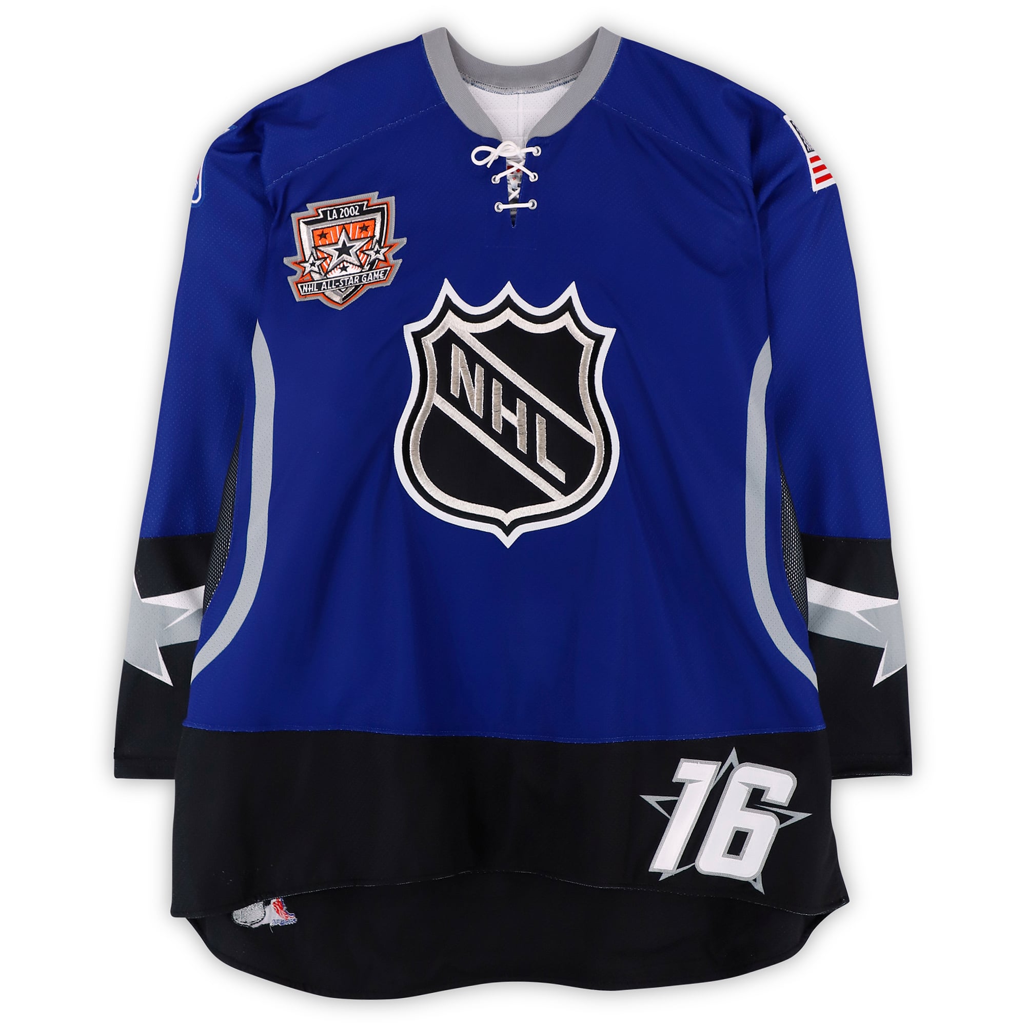 Michael York Team North America Autographed Game-Used #16 Blue Jersey from the 2002 NHL All-Star Game