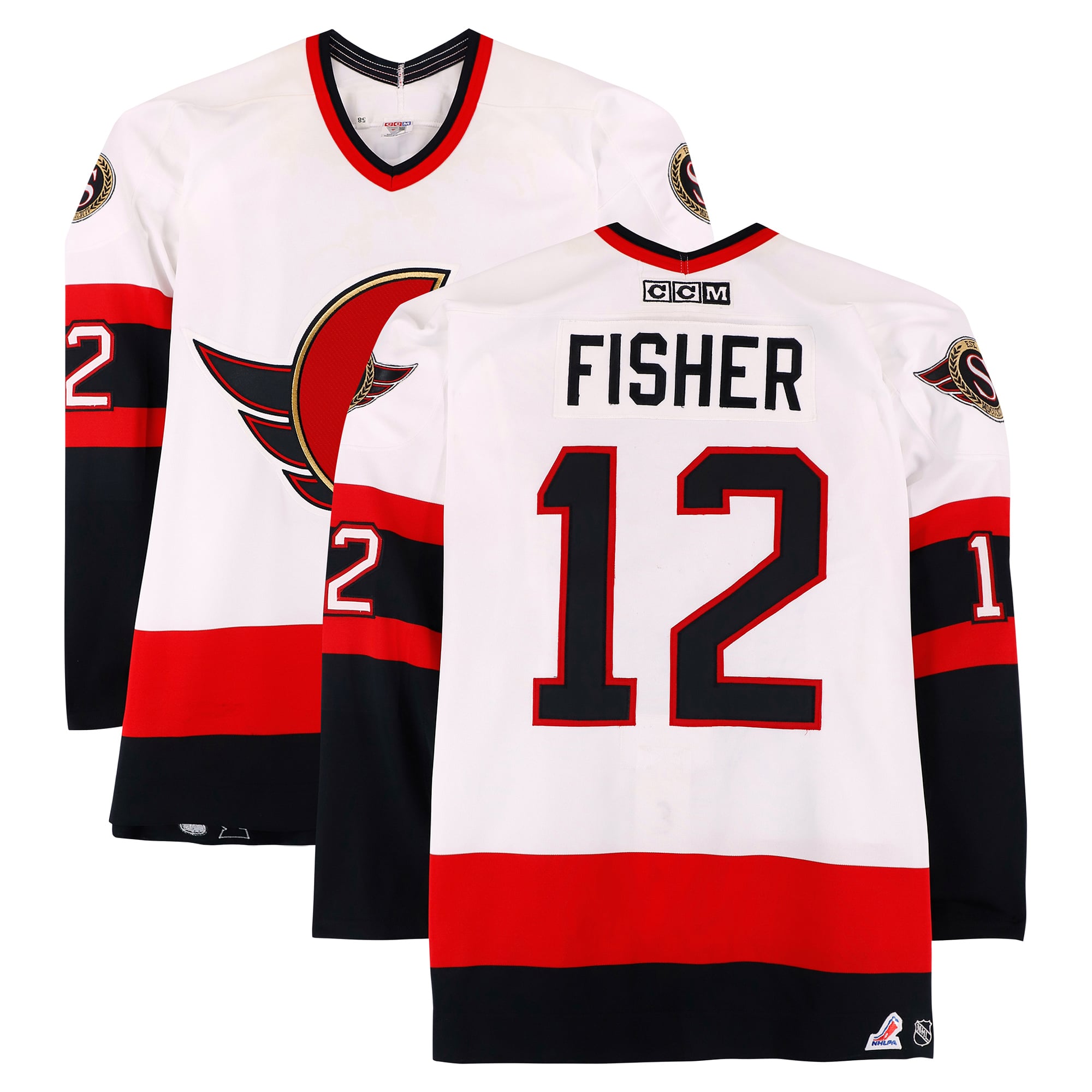Mike Fisher Team Fox Game-Used #12 White Jersey from the 2002 NHL YoungStars Game