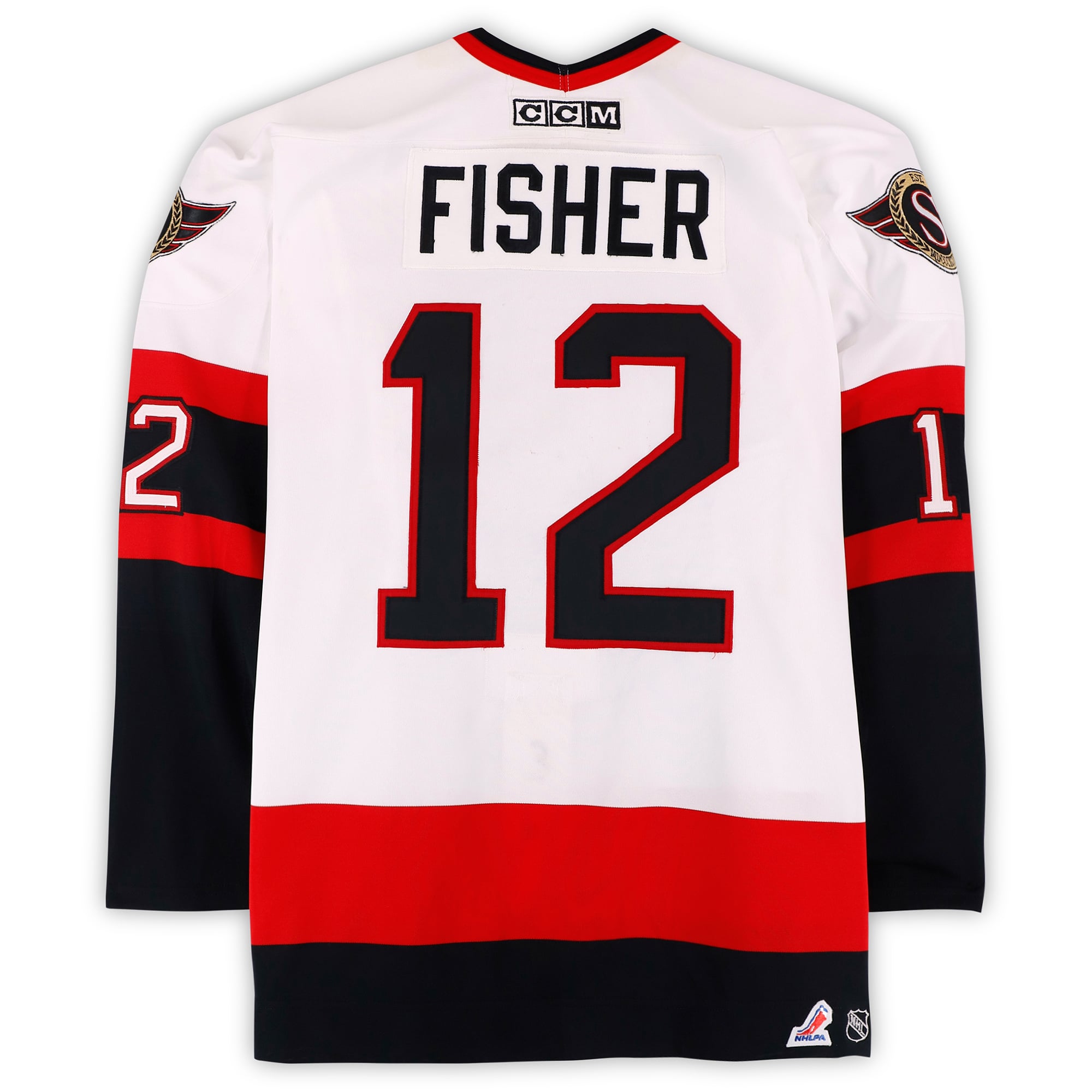 Mike Fisher Team Fox Game-Used #12 White Jersey from the 2002 NHL YoungStars Game