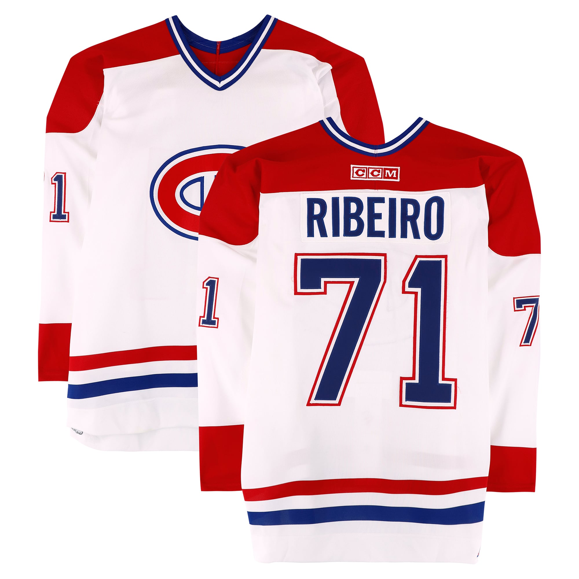 Mike Ribeiro Team Fox Game-Used #71 White Jersey from the 2002 NHL YoungStars Game