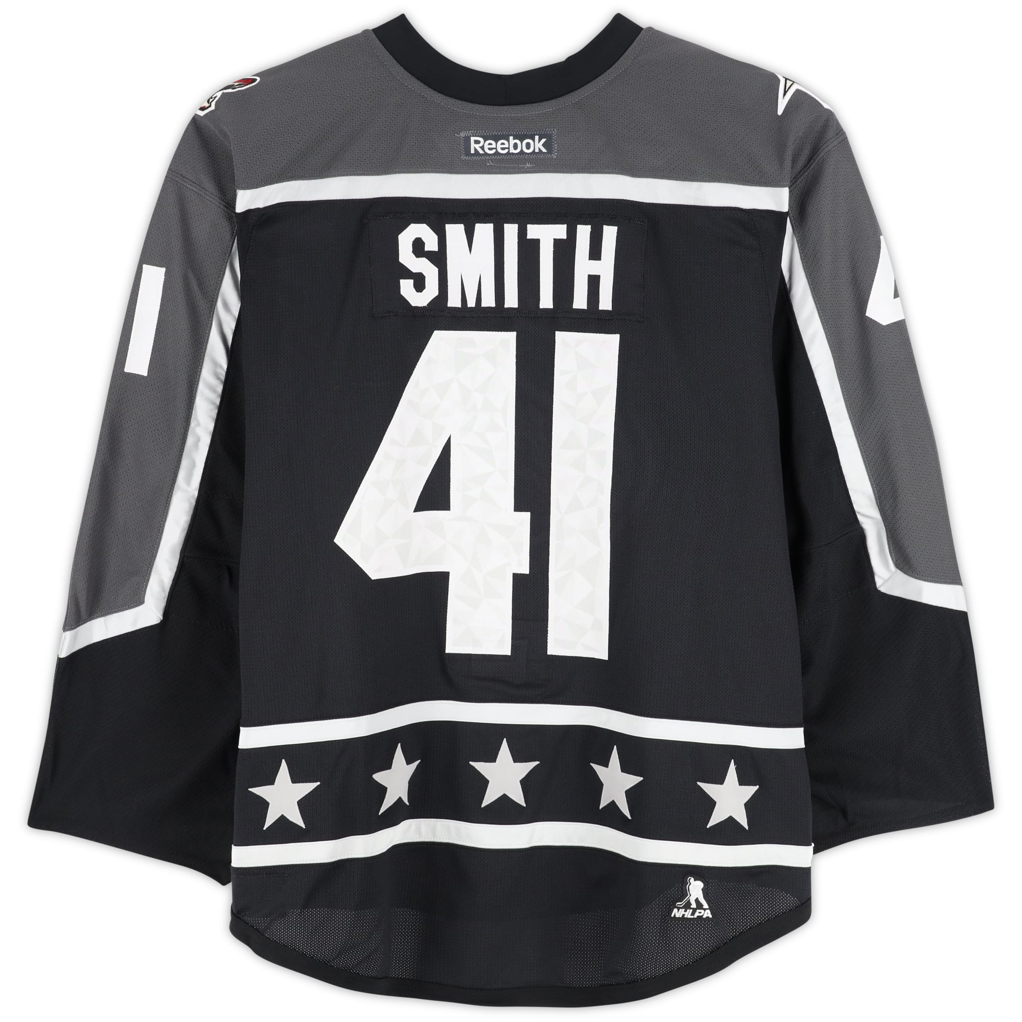 Maillot noir n° 41 porté par Mike Smith, division Pacifique, lors du Match des étoiles de la LNH 2017
