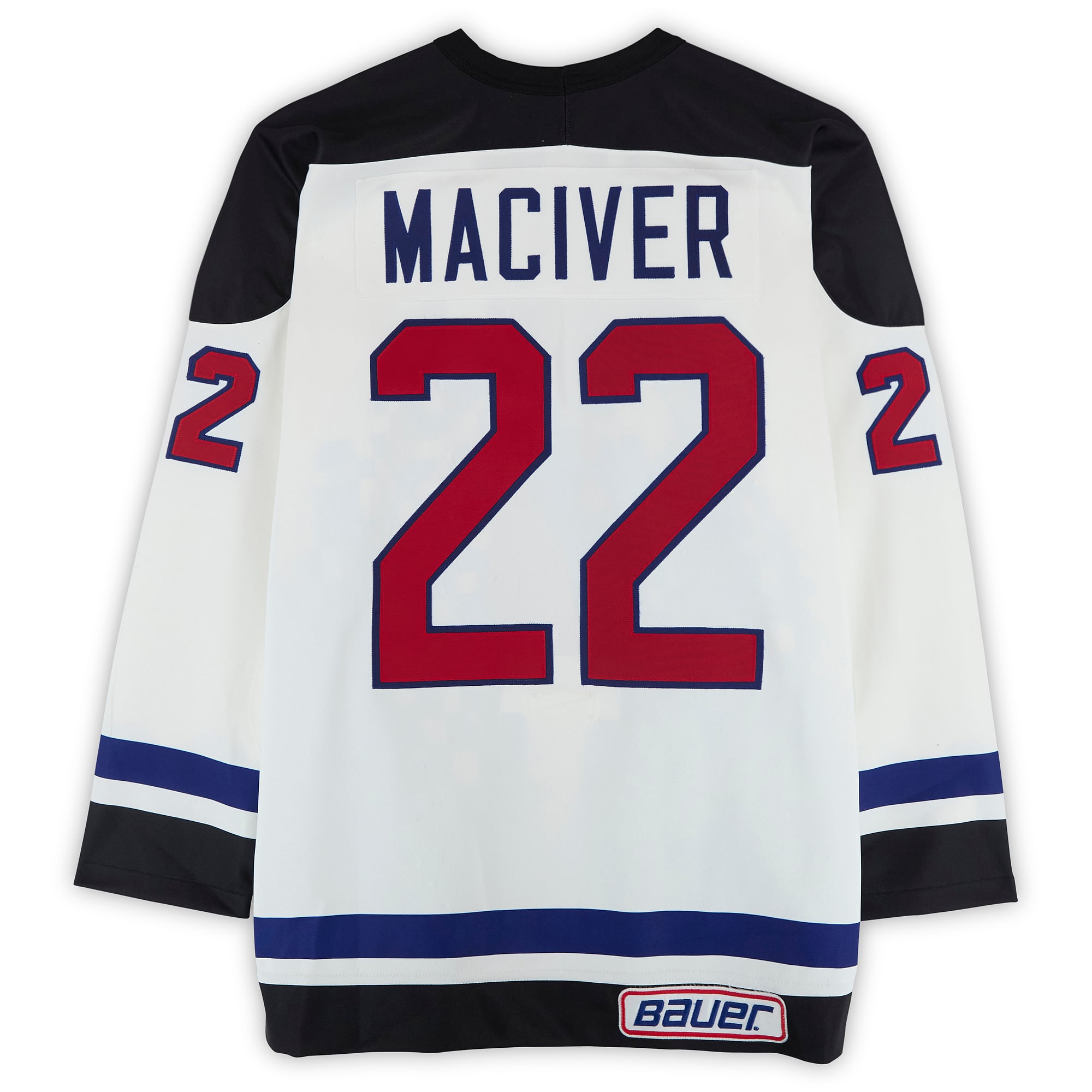 Norm Maciver Team Ontario Game-Used #22 White Bauer Jersey from the 1994 NHL 4 on 4 Challenge
