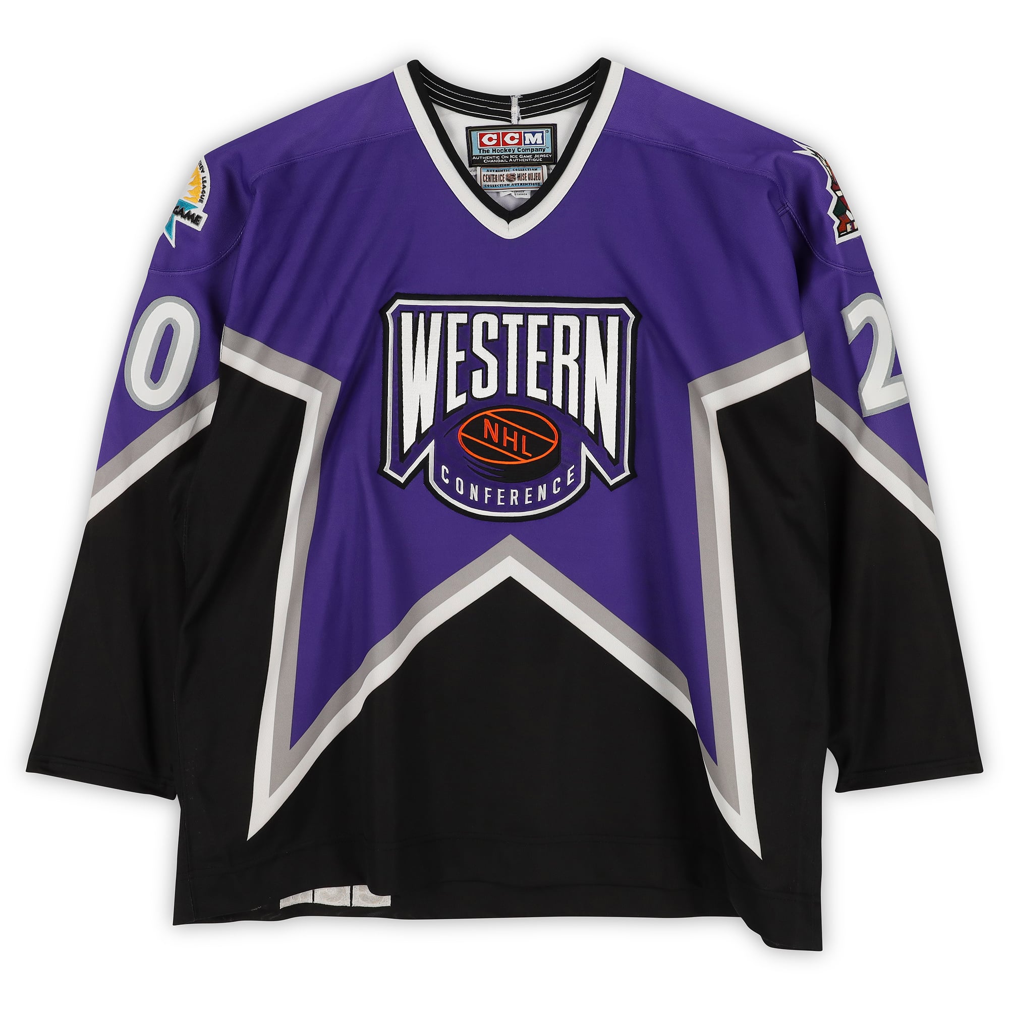 Oleg Tverdovsky Western Conference Game-Used #20 Purple Jersey from the 1997 NHL All-Star Game