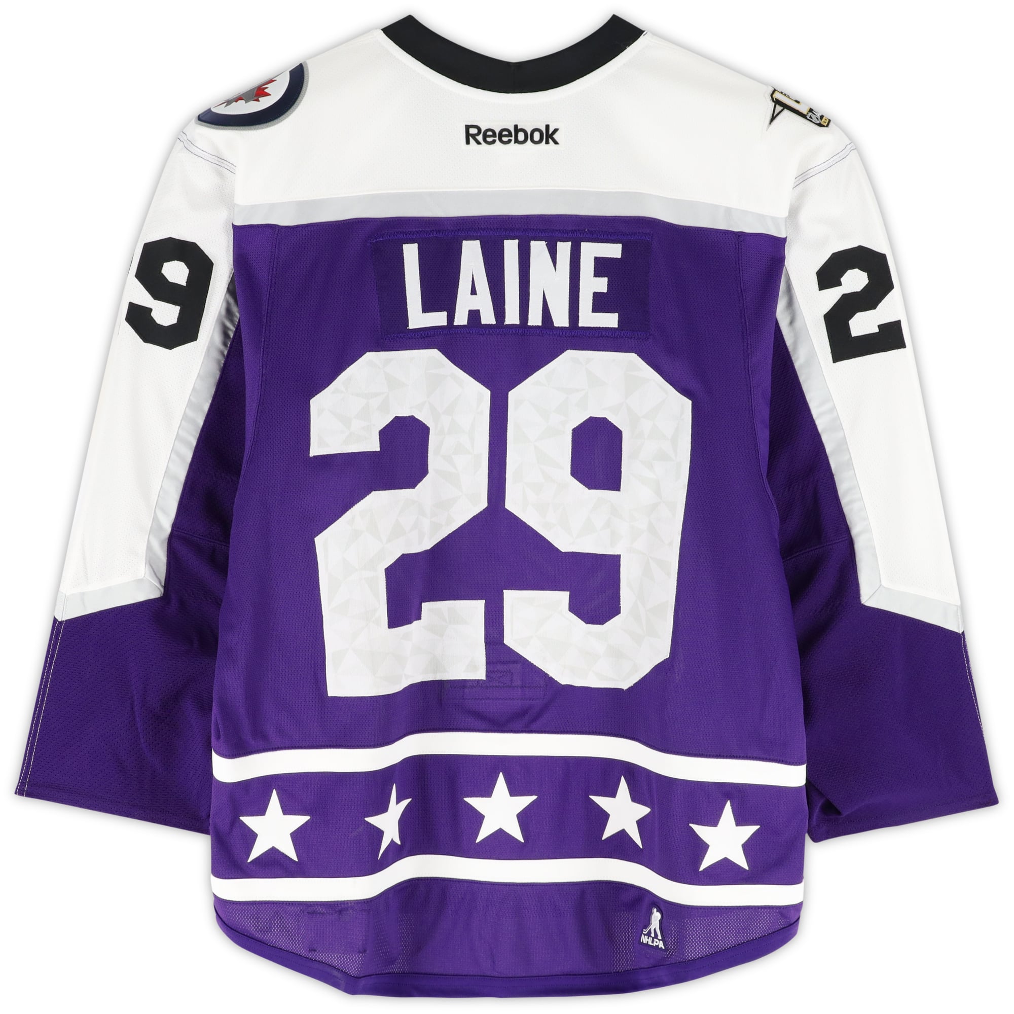 Patrik Laine Central Division Game-Used #29 Purple Jersey from the 2017 NHL All-Star Game