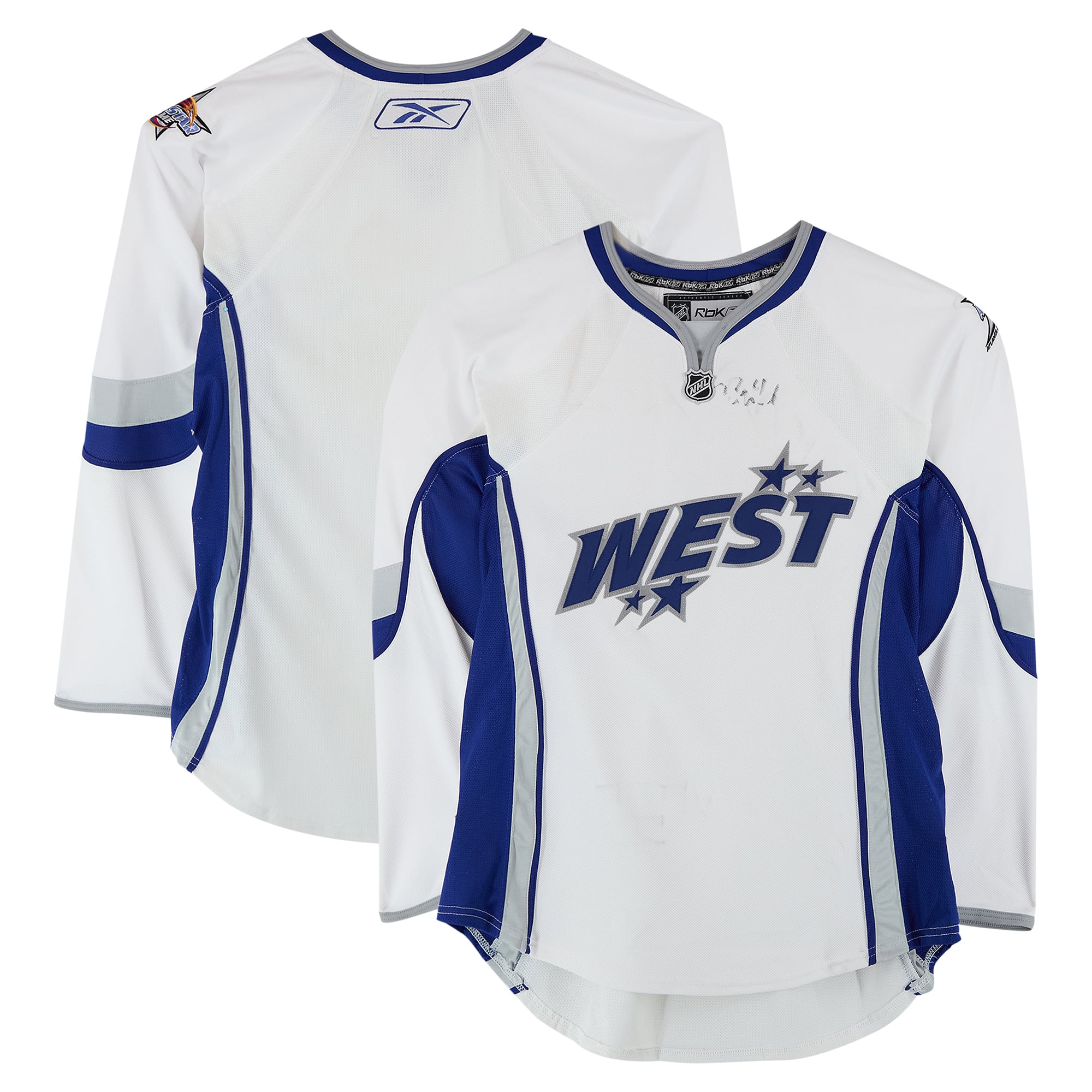 Maillot blanc autographié de Rick Nash (Conférence Ouest) lors du Match des étoiles de la LNH 2008.