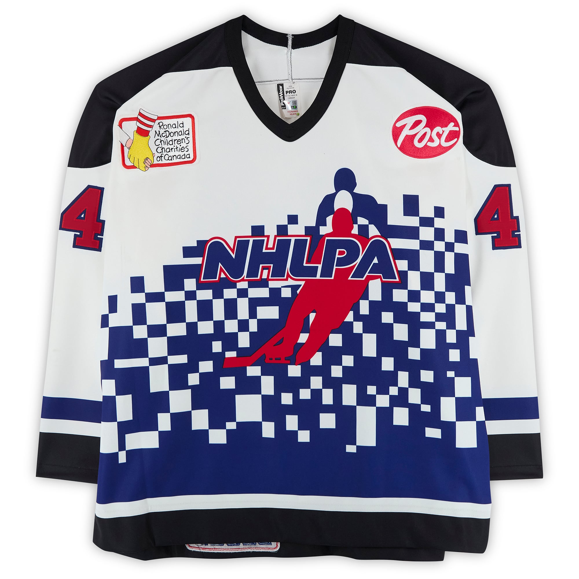 Rob Blake Team Ontario Game-Used #44 White Bauer Jersey from the 1994 NHL 4 on 4 Challenge