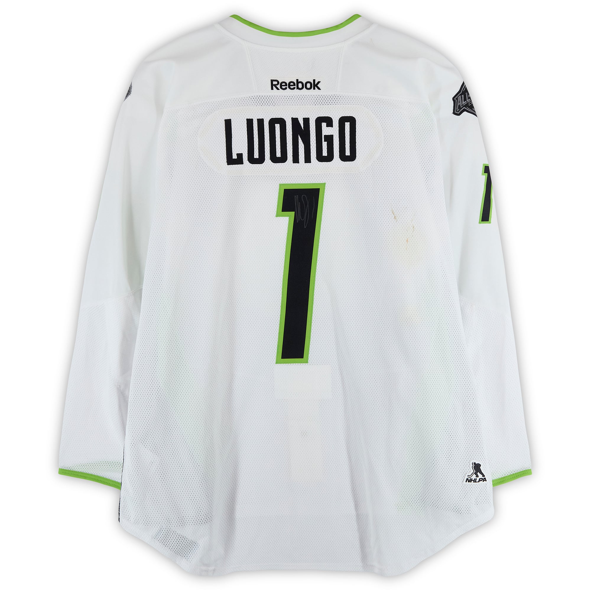 Roberto Luongo Team Toews Autographed Player-Issued #1 White Reebok Jersey from the 2015 NHL All-Star Game