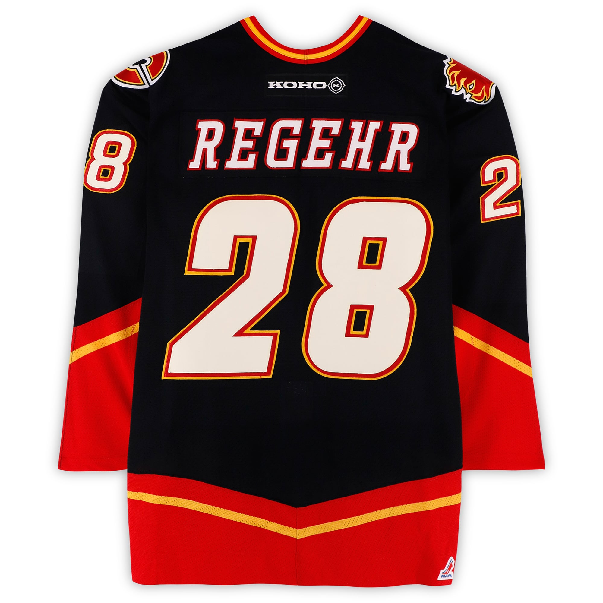 Robyn Regehr Team Melrose Game-Used #28 Red/Black Jersey from the 2002 NHL YoungStars Game