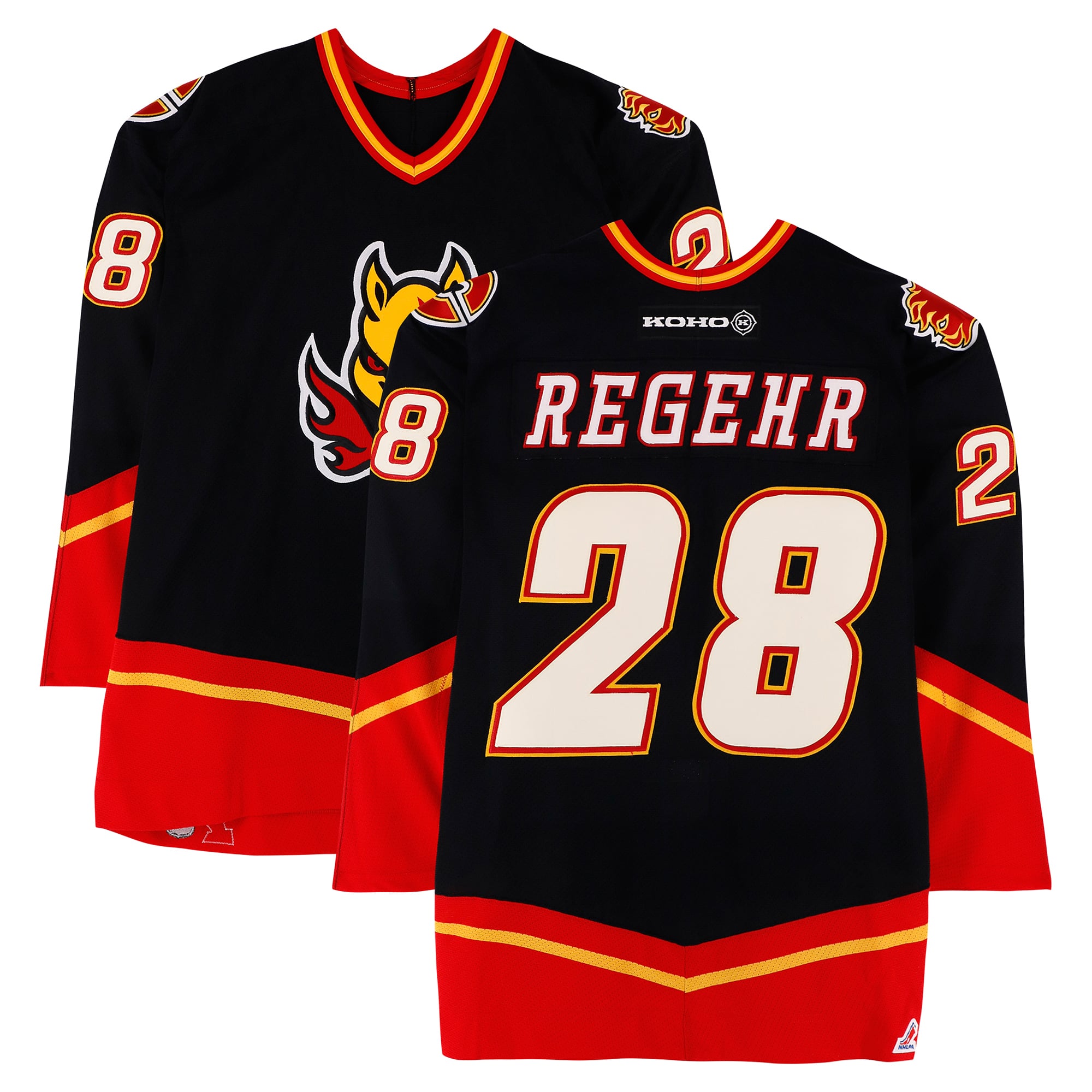 Robyn Regehr Team Melrose Game-Used #28 Red/Black Jersey from the 2002 NHL YoungStars Game