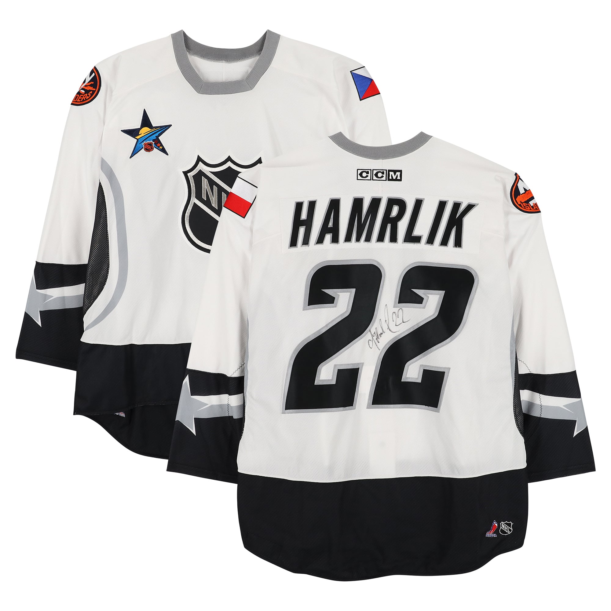 Roman Hamrlik Eastern Conference Autographed Game-Used #22 White CCM Jersey from the 2003 NHL All-Star Game